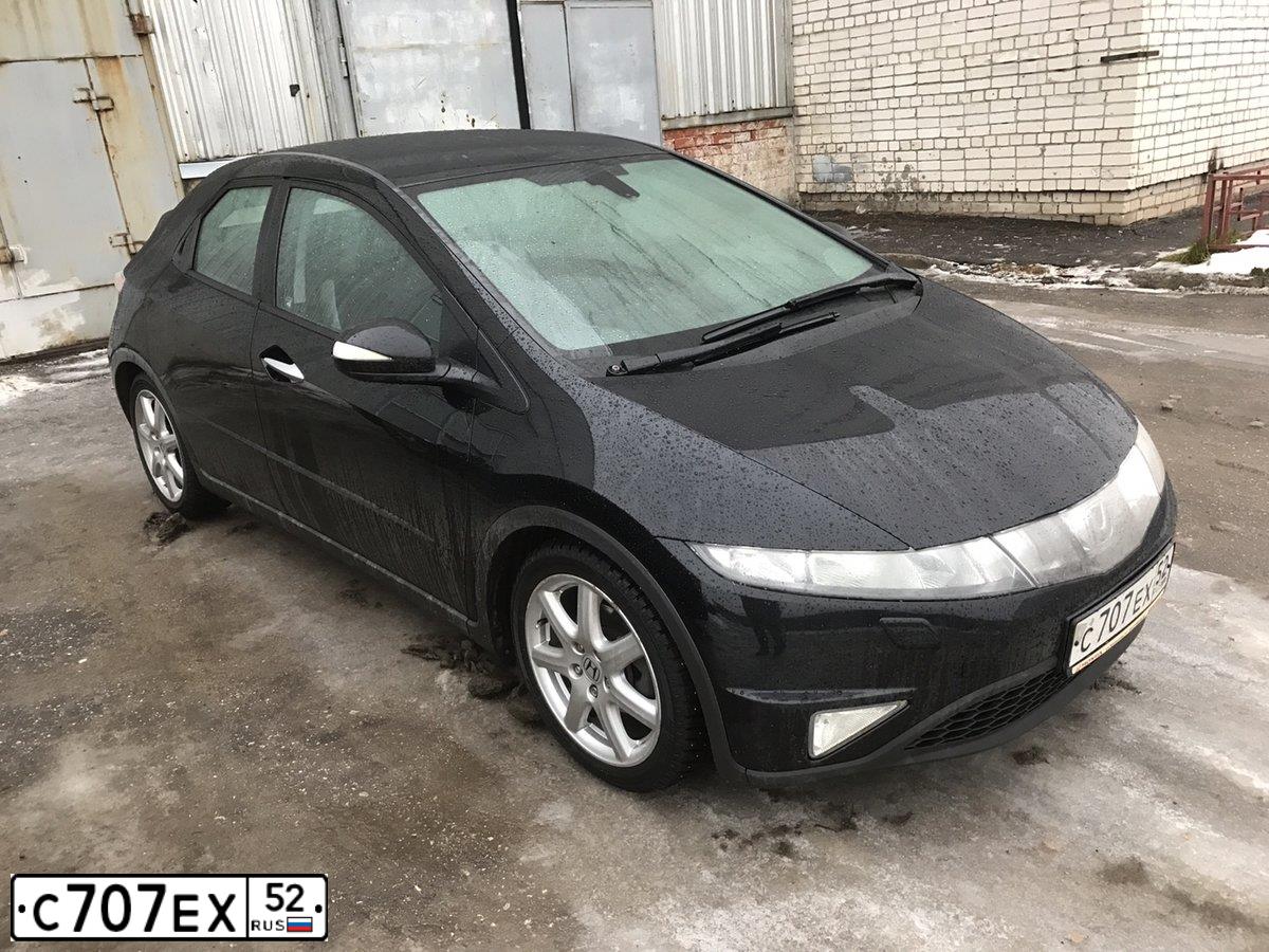 Фото автомобиля HONDA CIVIC, 2008 — госномер С707ЕХ52. Цвет: ЧЕРНЫЙ
