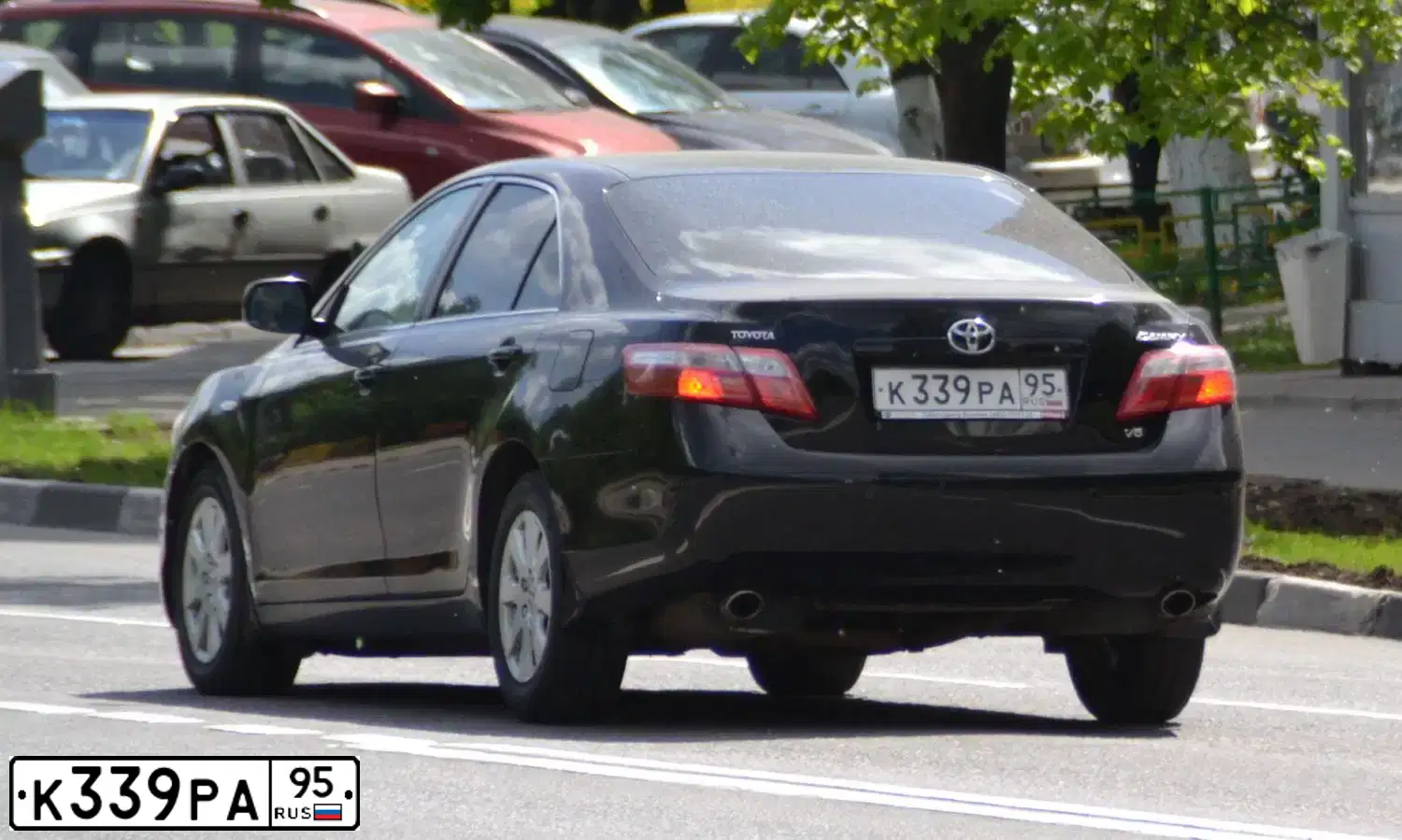 Фото автомобиля TOYOTA CAMRY, 2008 — госномер К339РА95. Цвет: ЧЕРНЫЙ