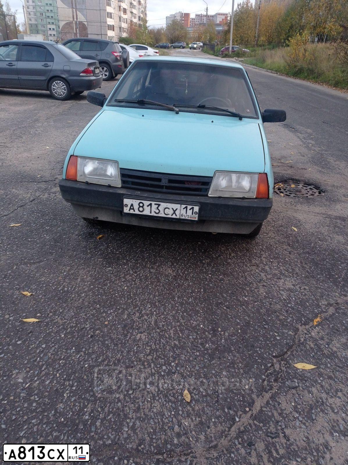 Фото автомобиля LADA 2109 SAMARA, 2000 — госномер А813СХ11. Цвет: СЕРО-ЗЕЛЕНО-ГОЛУБОЙ