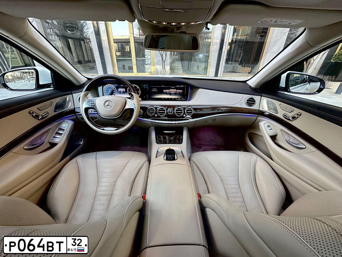 Фото автомобиля MERCEDES S-KLASSE, 2015 — госномер Р064ВТ32. Цвет: Белый