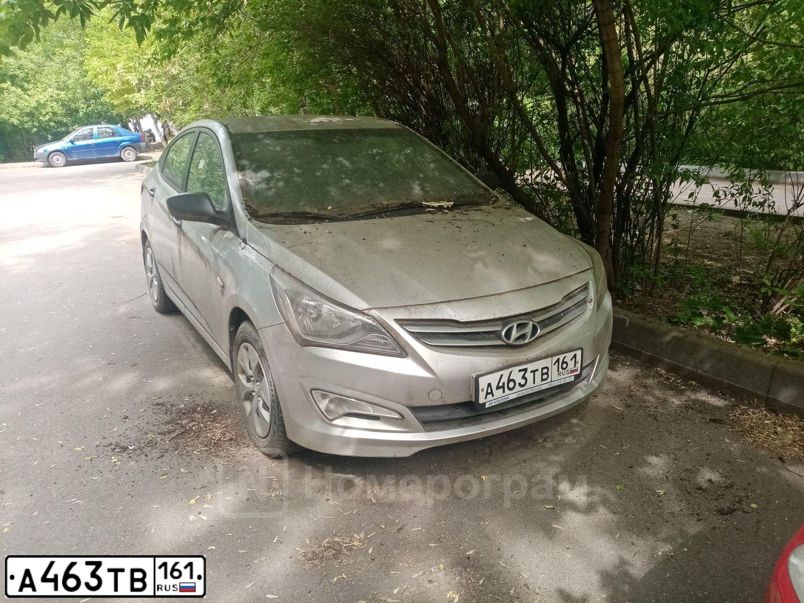 Фото автомобиля HYUNDAI SOLARIS, 2014 — госномер А463ТВ161. Цвет: СЕРЕБРИСТЫЙ