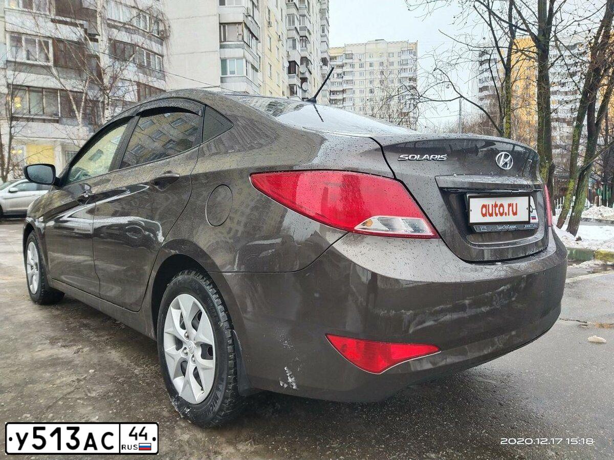Фото автомобиля HYUNDAI SOLARIS, 2016 — госномер В839ТН69. Цвет: Коричневый