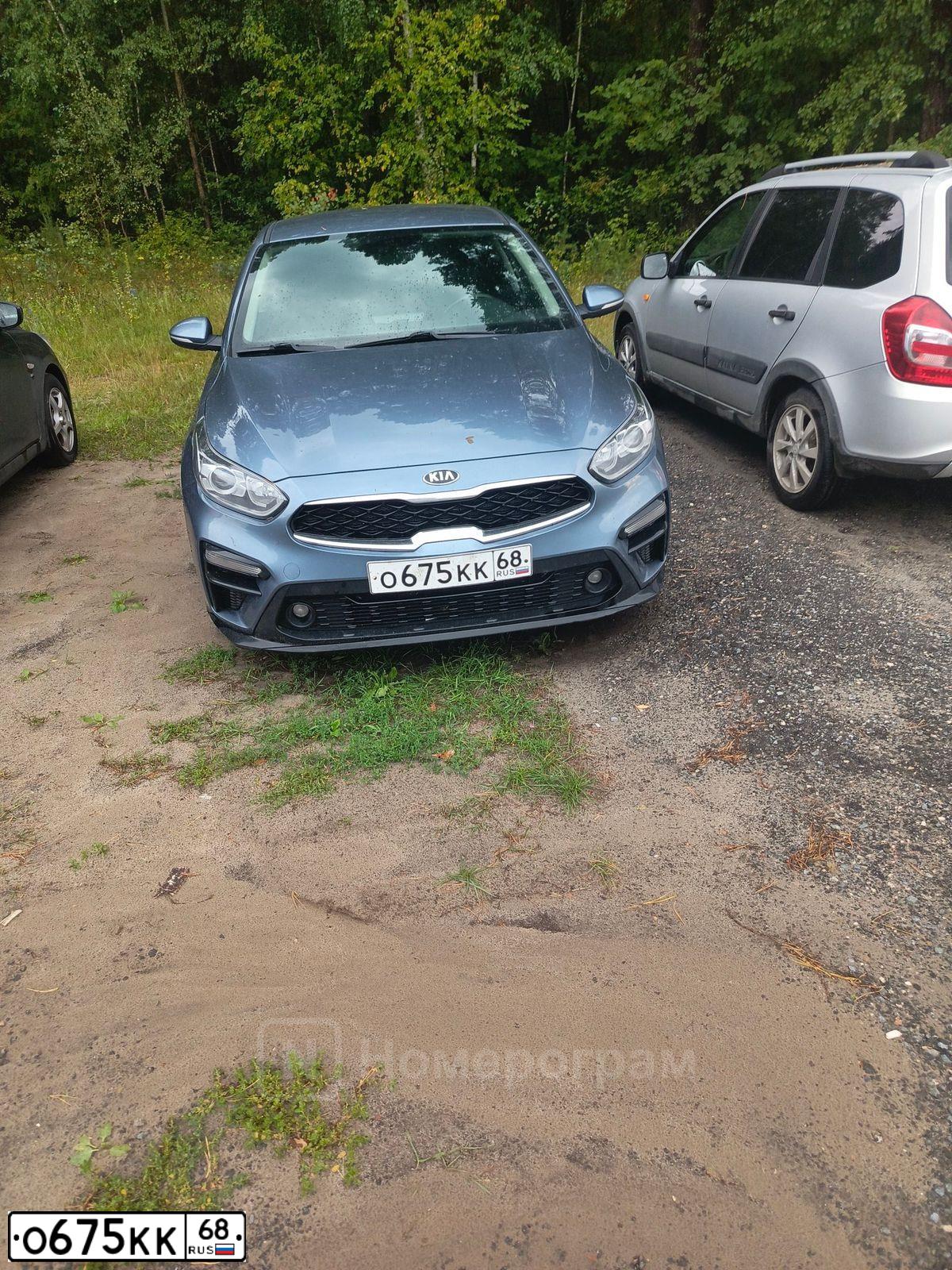 Фото автомобиля KIA CERATO, 2018 — госномер О675КК68. Цвет: синий