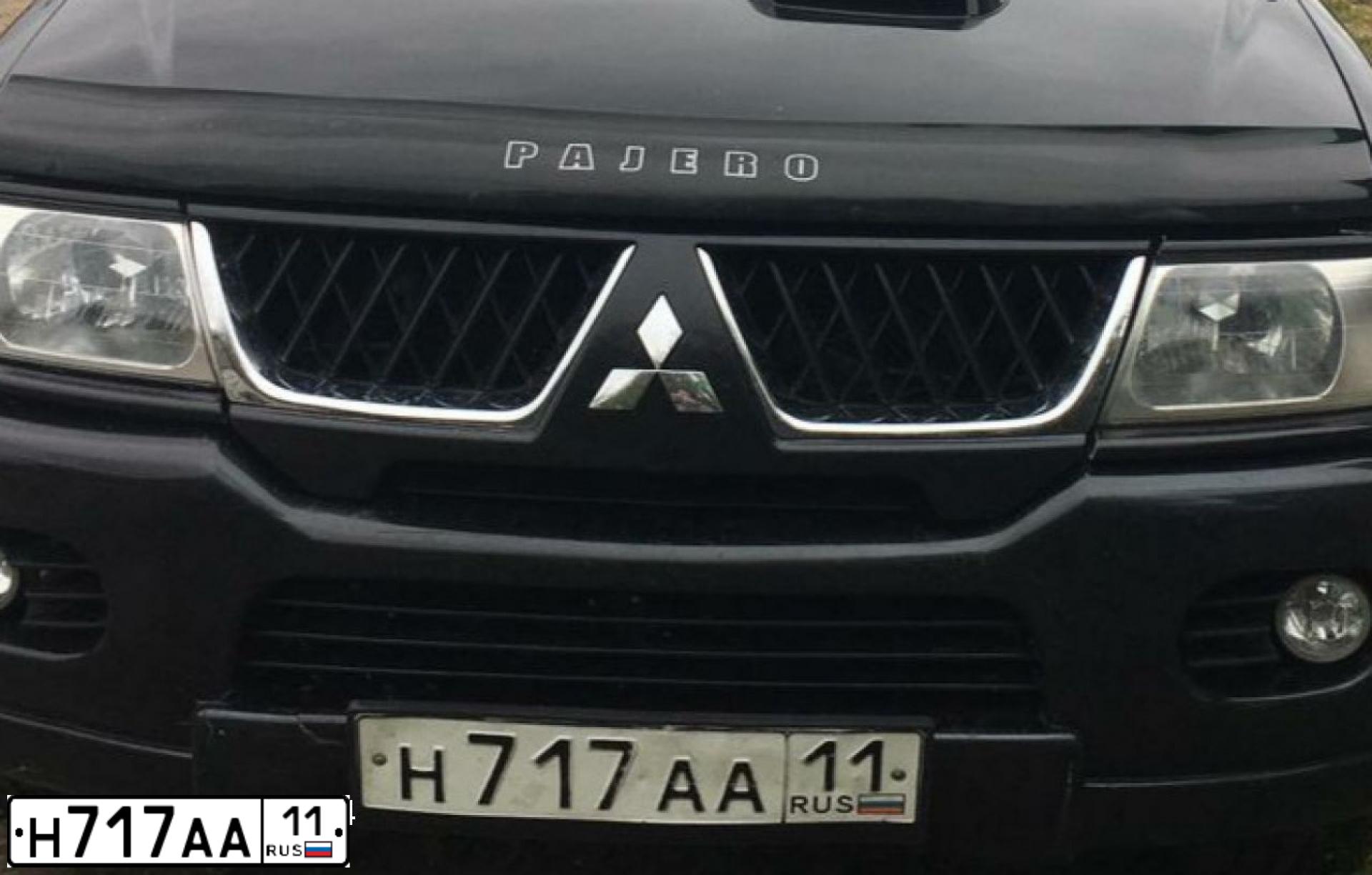 Фото автомобиля MITSUBISHI PAJERO SPORT, 2006 — госномер Н717АА11. Цвет: ЧЕРНЫЙ