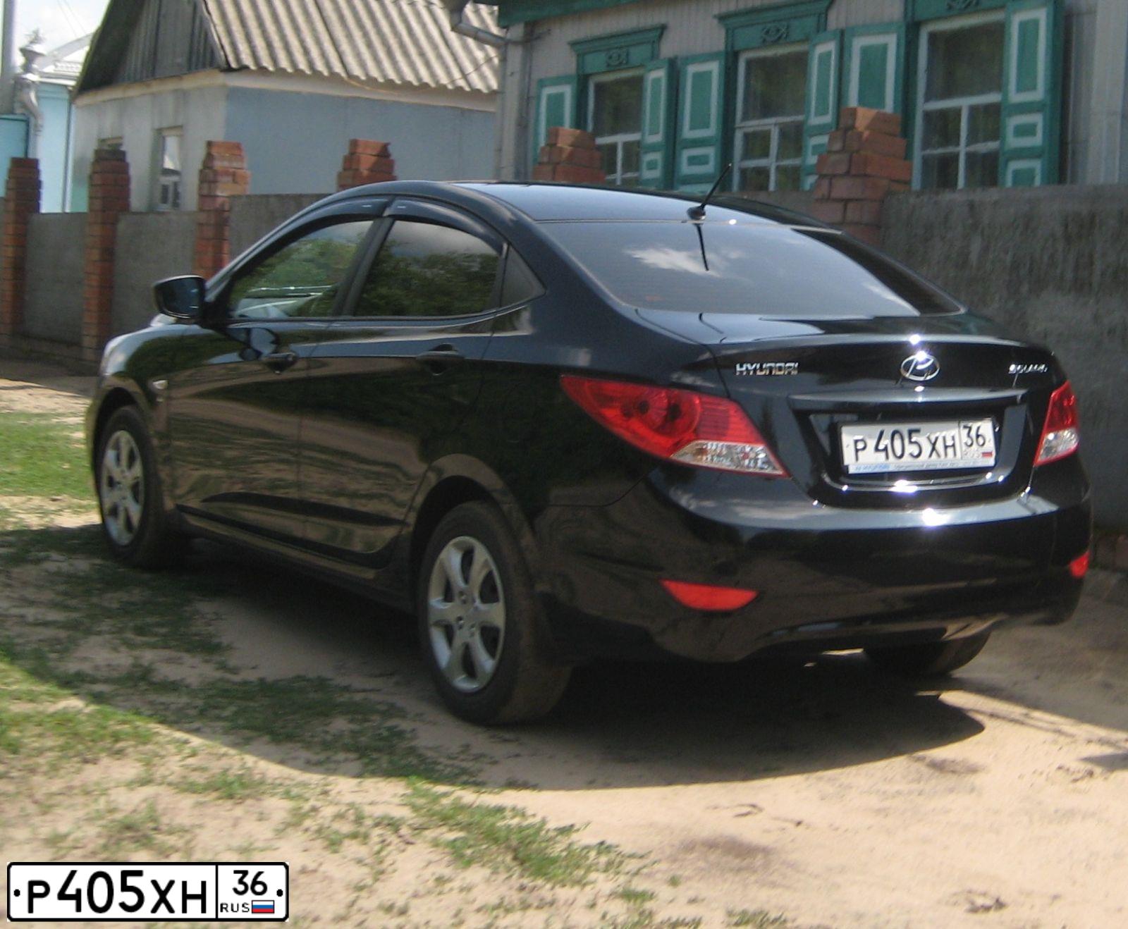 Фото автомобиля HYUNDAI SOLARIS, 2014 — госномер У281МВ136. Цвет: ЧЕРНЫЙ