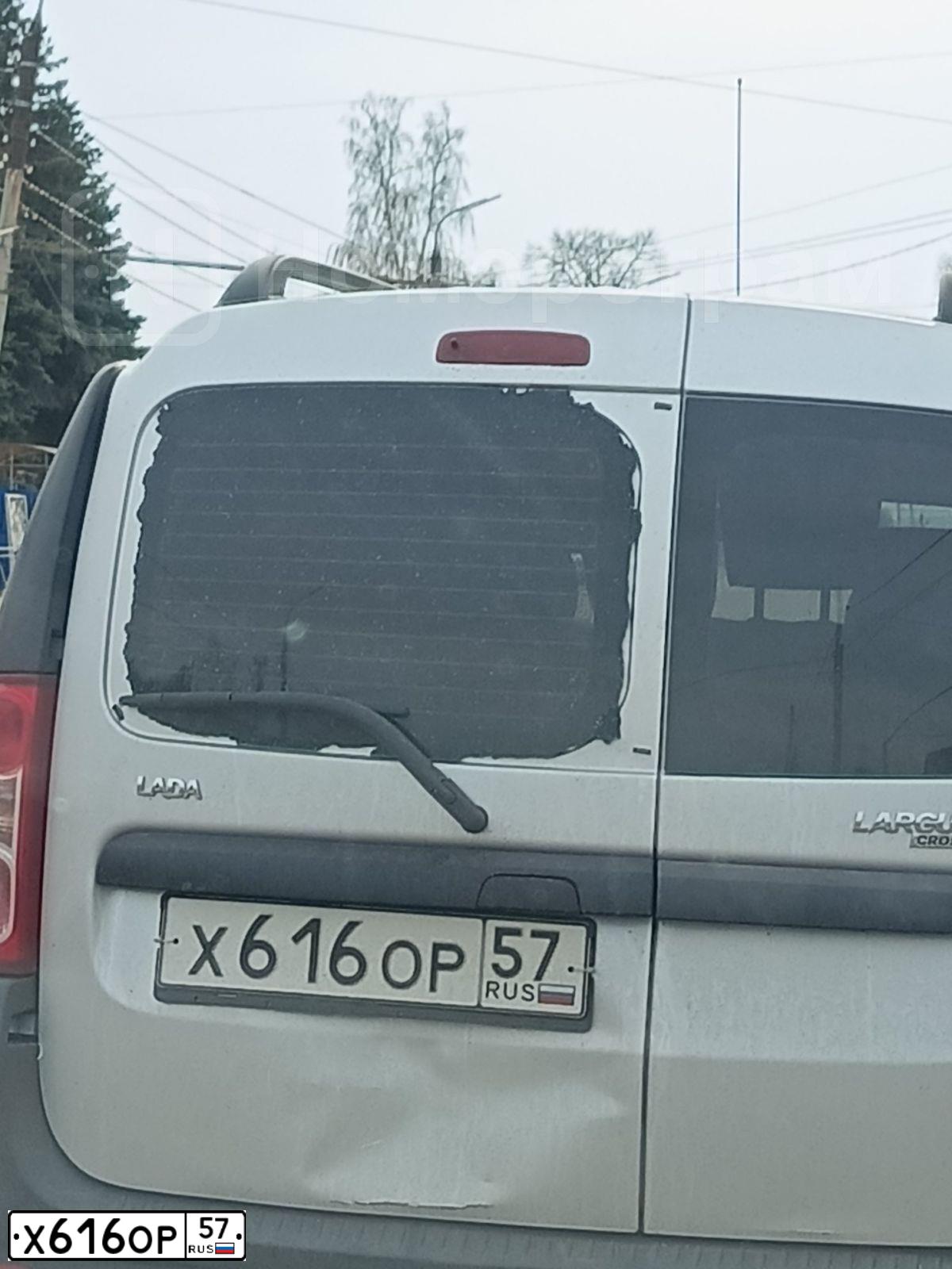 Фото автомобиля LADA LARGUS, 2018 — госномер Х616ОР57. Цвет: СЕРЕБРИСТЫЙ