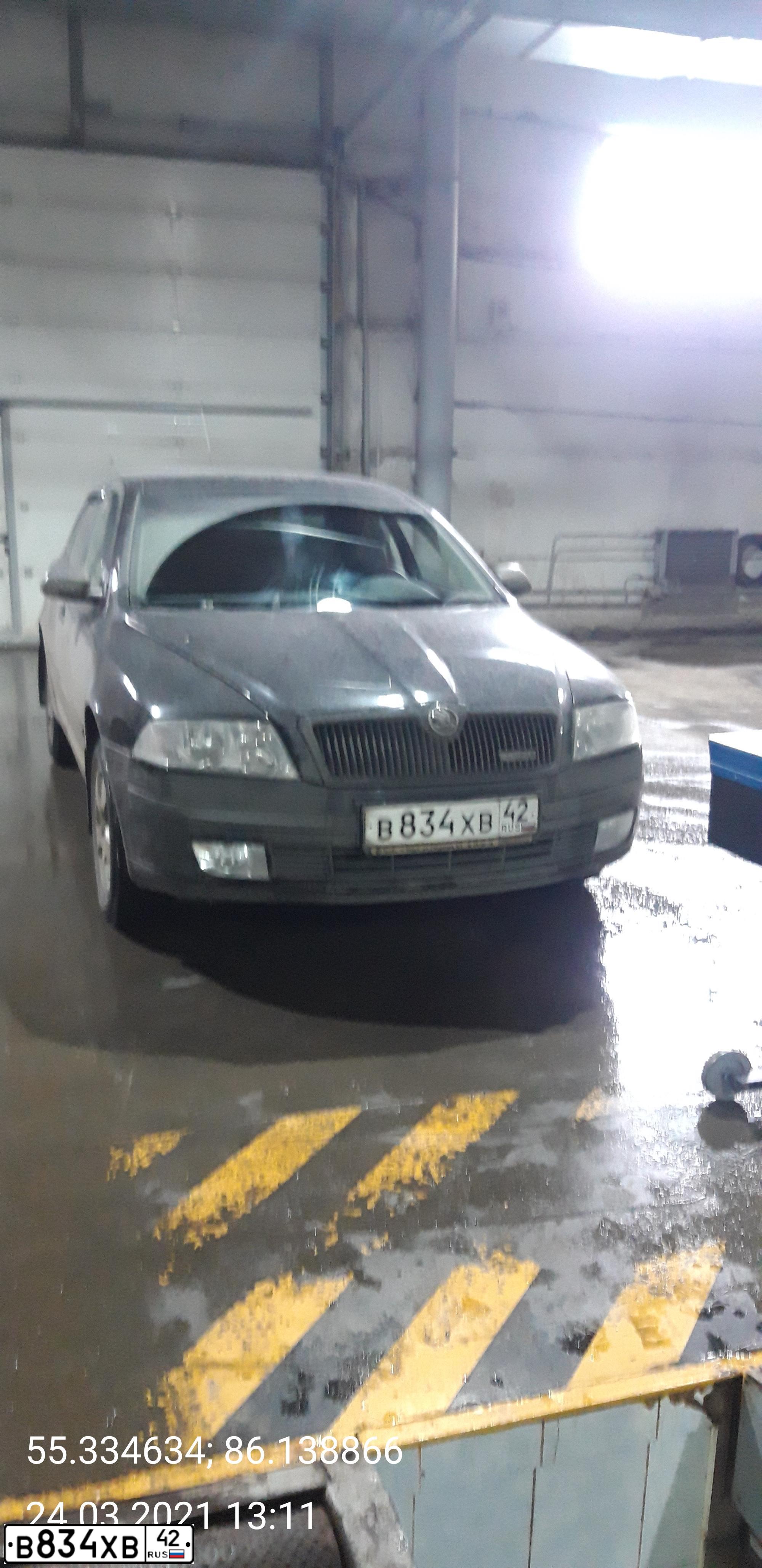 Фото автомобиля SKODA OCTAVIA, 2008 — госномер В834ХВ42. Цвет: ЧЕРНЫЙ