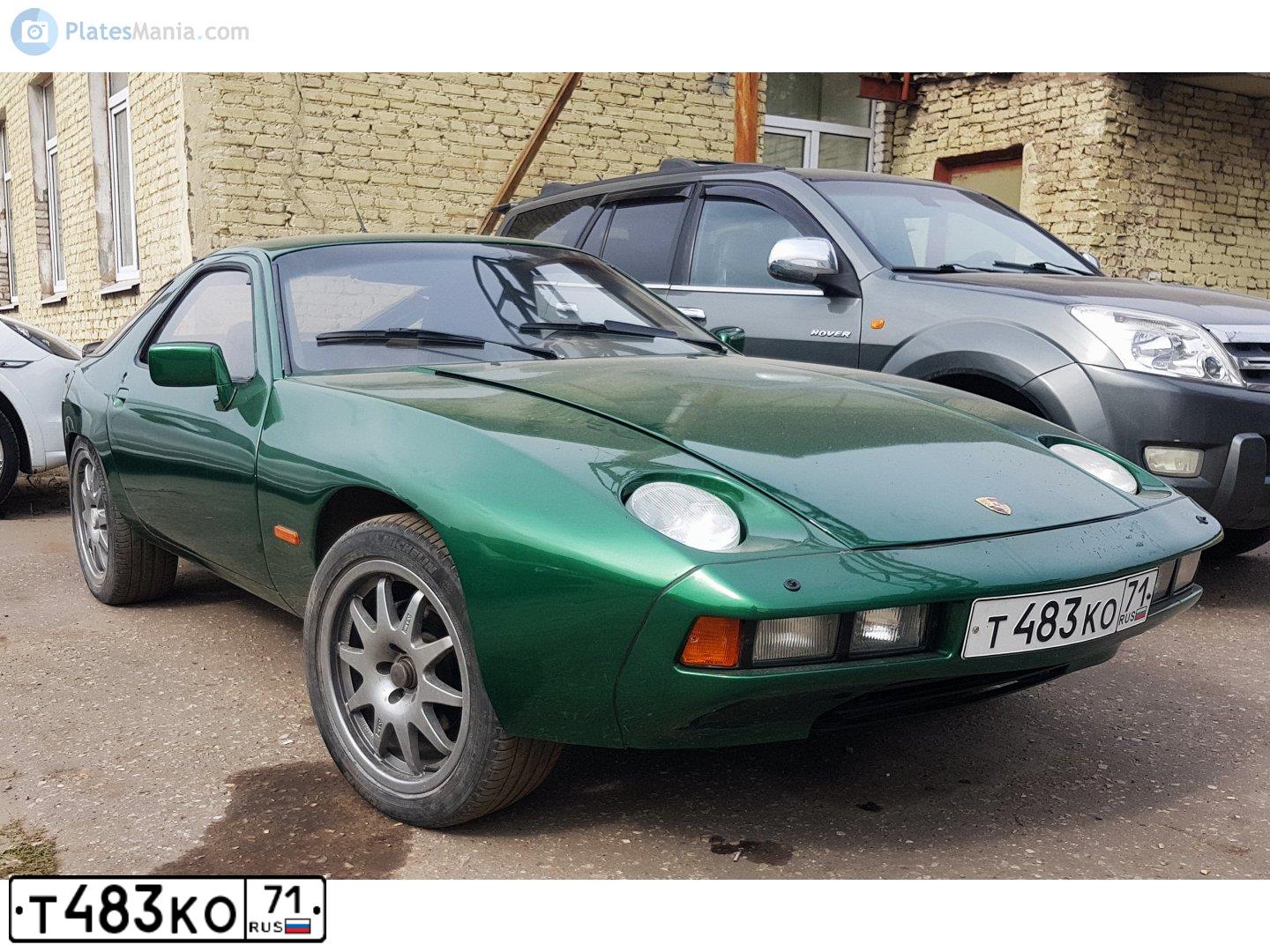 Фото автомобиля PORSCHE 928, 1988 — госномер Т483КО71. Цвет: ЗЕЛЕНЫЙ