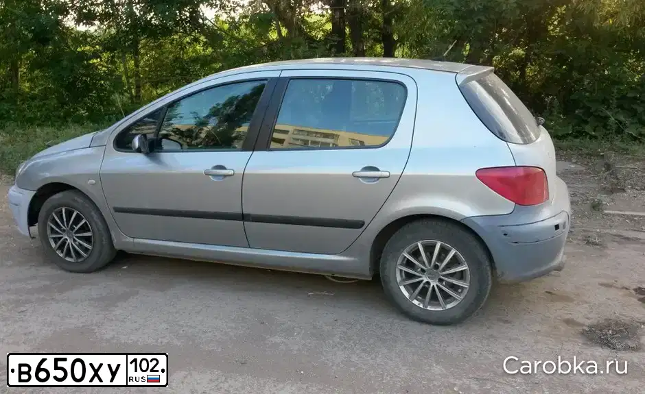 Фото автомобиля PEUGEOT 307, 2002 — госномер Х457УЕ02. Цвет: СЕРЫЙ