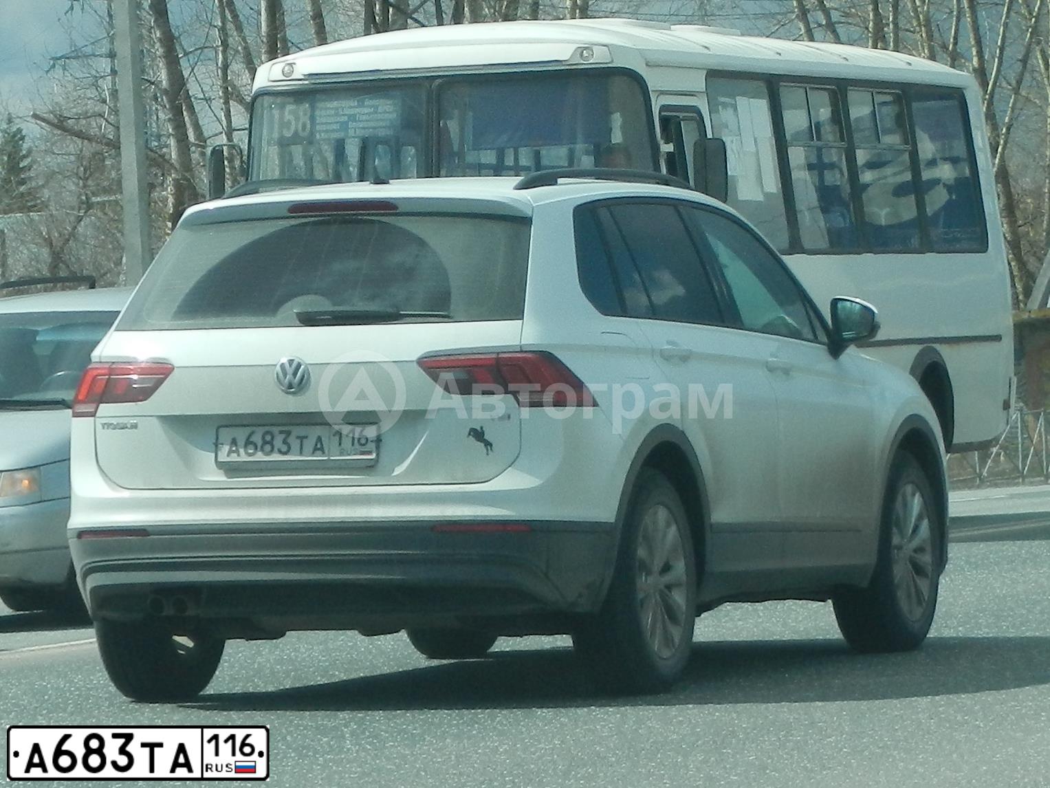 Фото автомобиля VOLKSWAGEN TIGUAN, 2017 — госномер А683ТА116. Цвет: БЕЛЫЙ