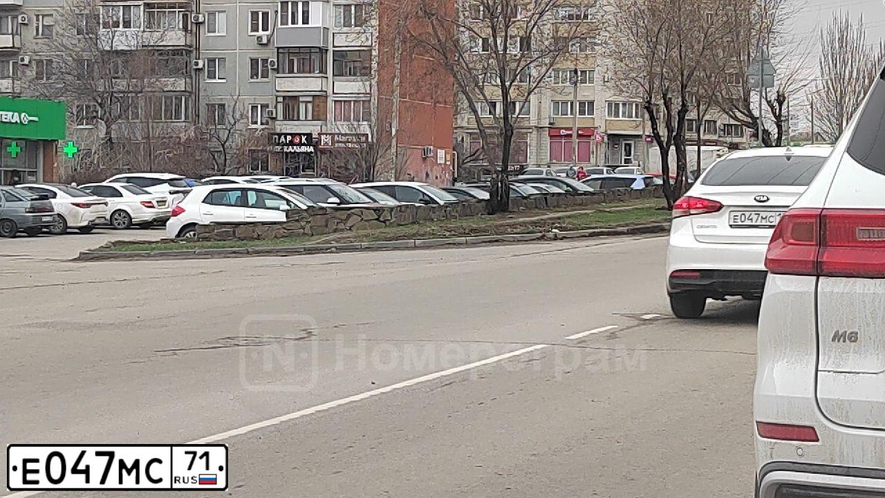 Фото автомобиля HYUNDAI TUCSON, 2006 — госномер Е047МС71. Цвет: темно-серый