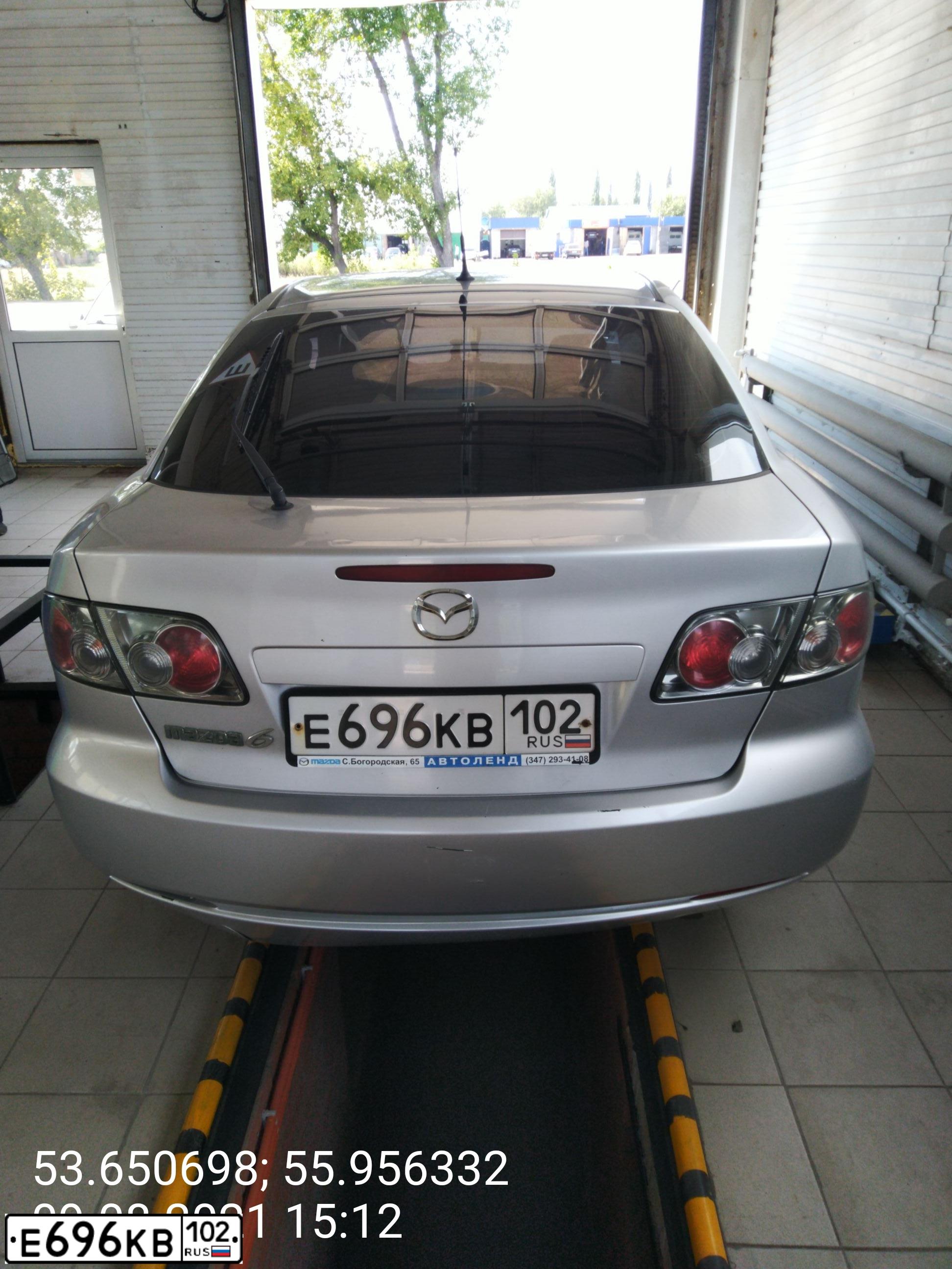 Фото автомобиля MAZDA 6, 2007 — госномер Е098СМ702. Цвет: Серебристый