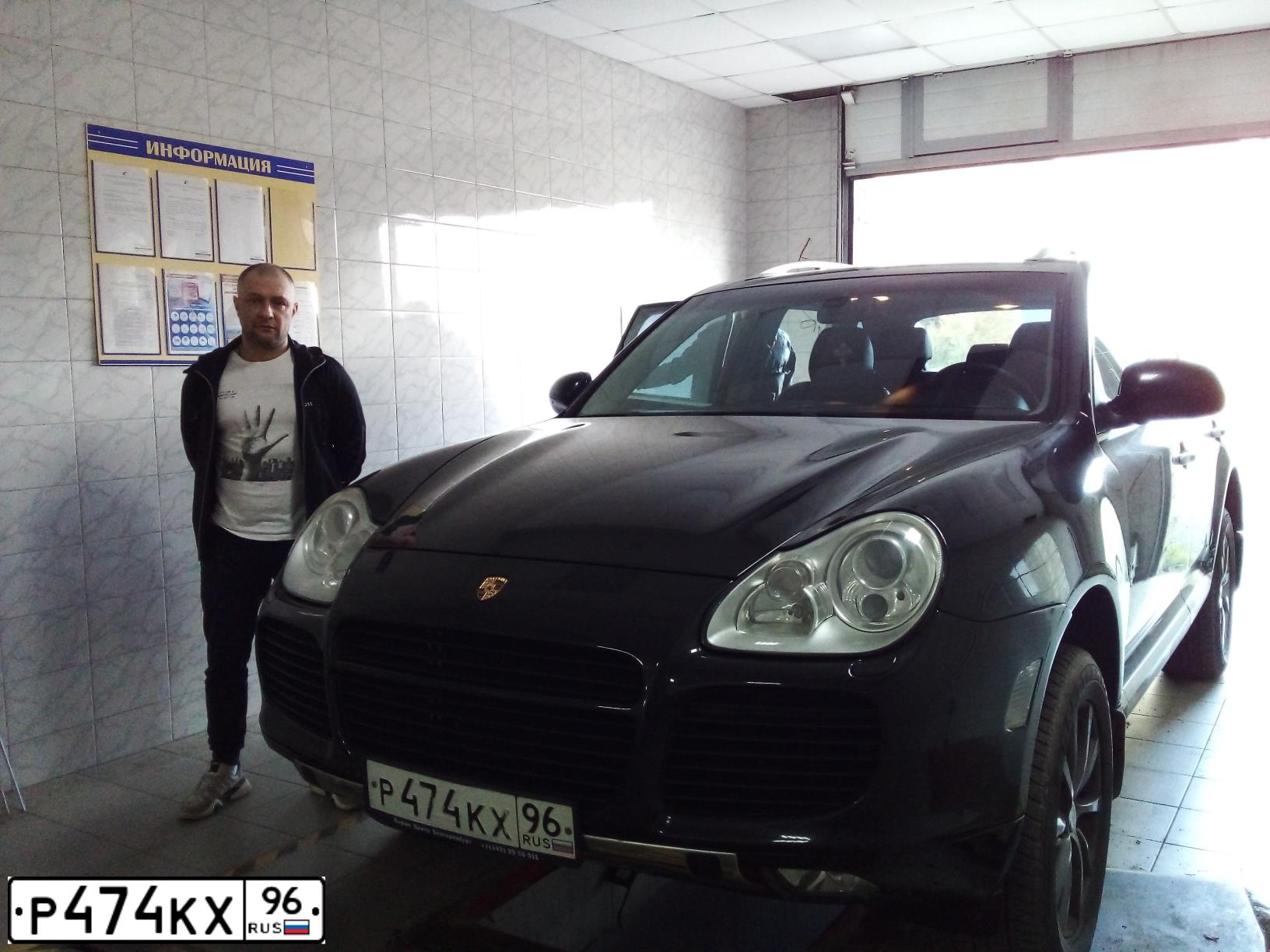 Фото автомобиля PORSCHE CAYENNE, 2006 — госномер Т880ВА196. Цвет: ЧЕРНЫЙ