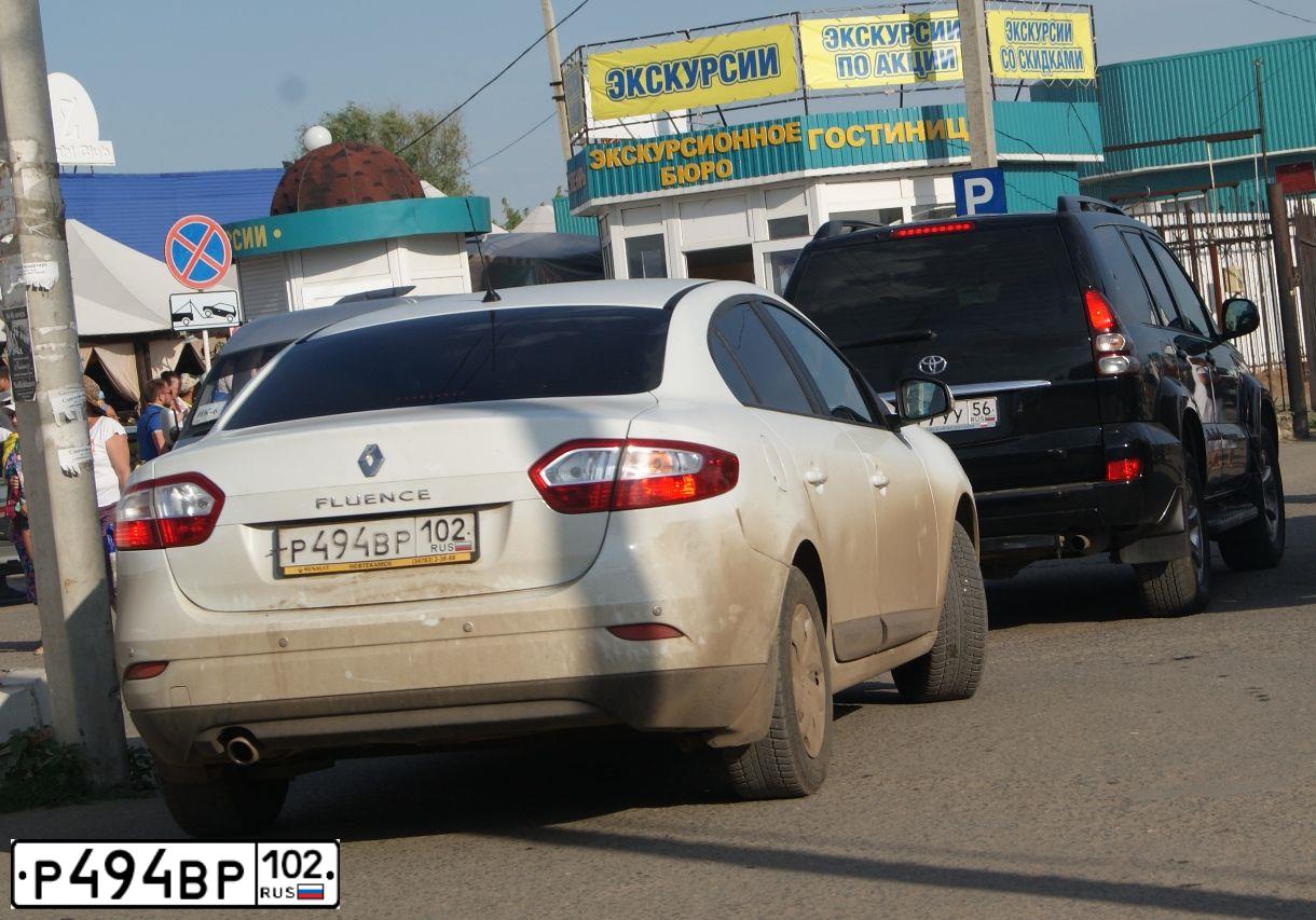 Фото автомобиля RENAULT FLUENCE, 2013 — госномер Р494ВР102. Цвет: Белый