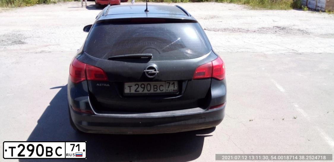 Фото автомобиля OPEL ASTRA, 2011 — госномер Х376ВА71. Цвет: ЧЕРНЫЙ