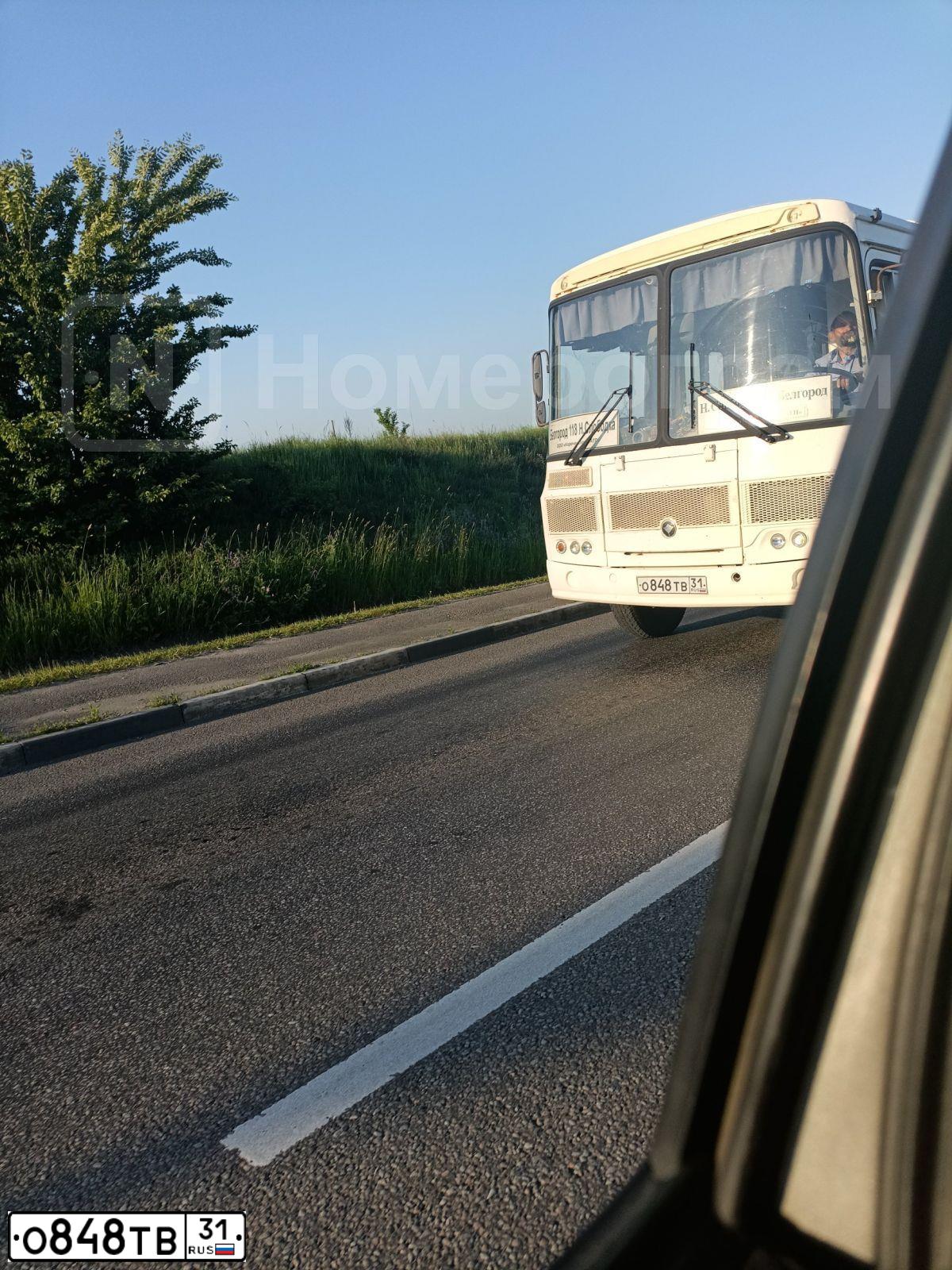 Фото автомобиля PAZ 3205, 2017 — госномер О848ТВ31. Цвет: Белый