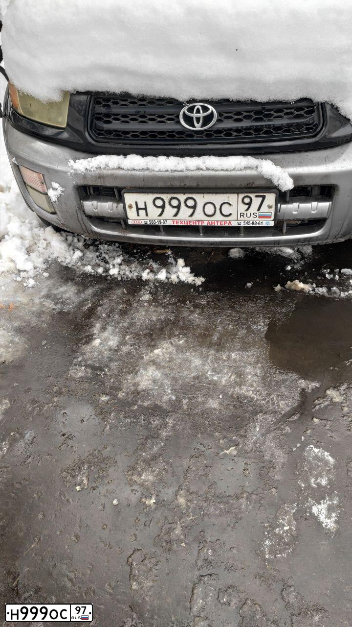 Фото автомобиля TOYOTA RAV4, 2000 — госномер Н999ОС97. Цвет: ЧЕРНЫЙ