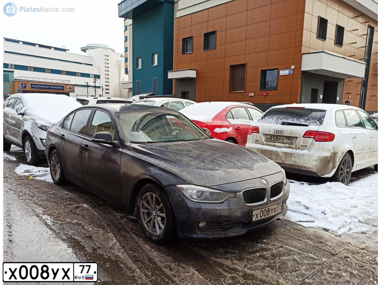 Фото автомобиля BMW SERIE 3, 2013 — госномер К783УА790. Цвет: синий