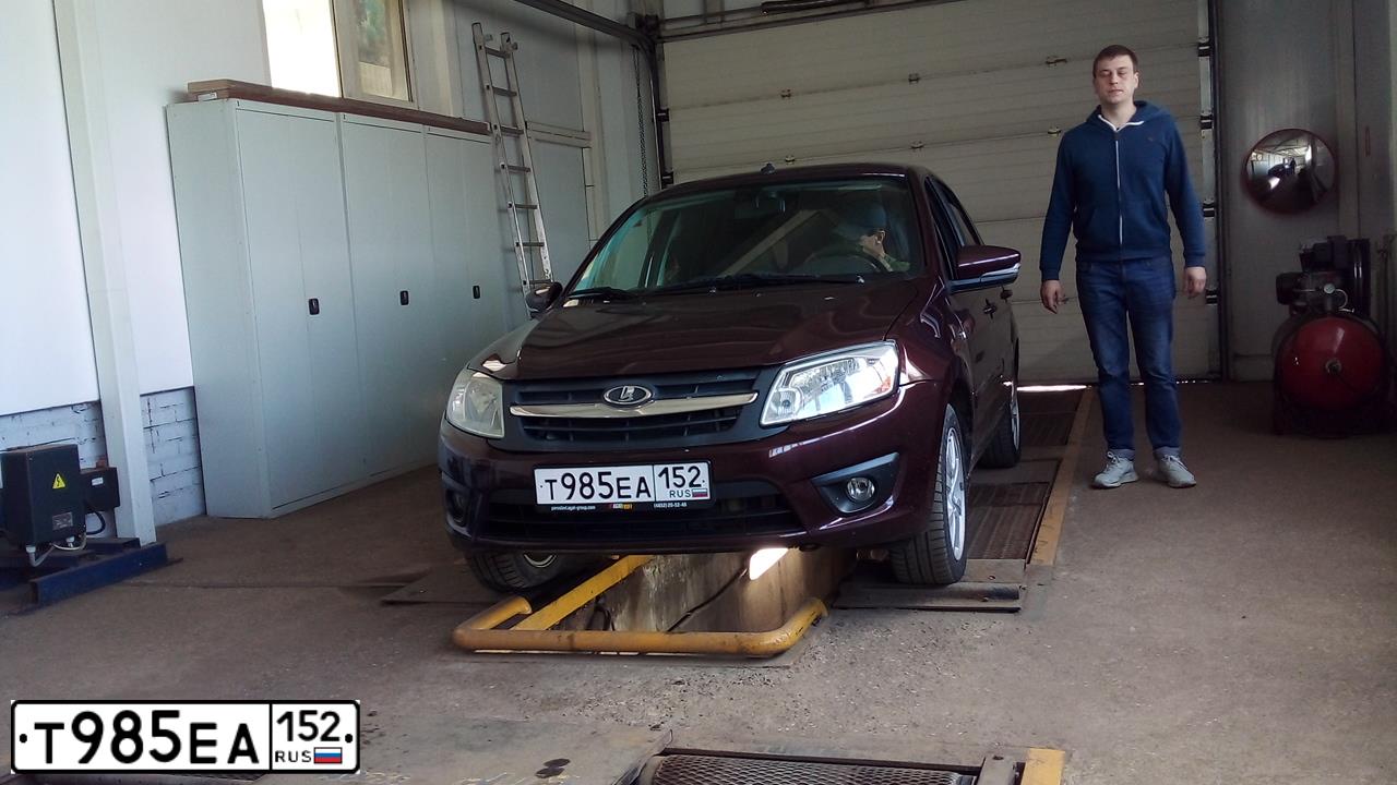 Фото автомобиля LADA GRANTA, 2015 — госномер Н235ВХ76. Цвет: КРАСНЫЙ