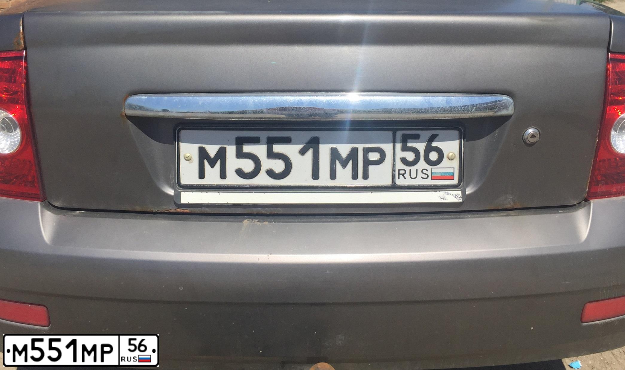 Фото автомобиля LADA 2170 PRIORA, 2007 — госномер М551МР56. Цвет: серебристо-коричневый
