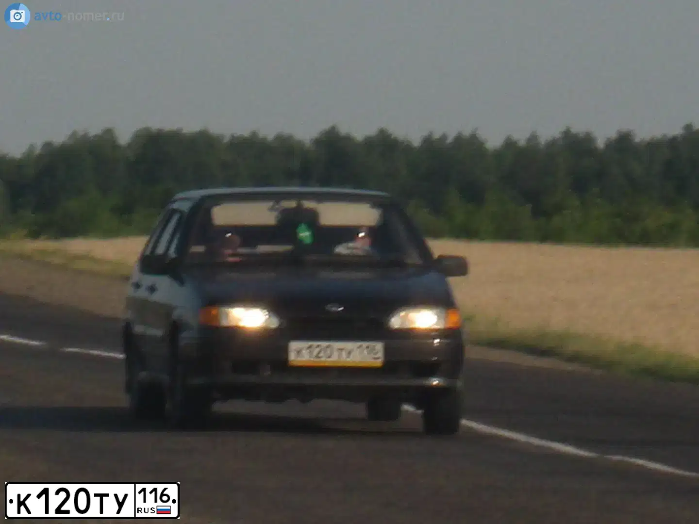 Фото автомобиля LADA 2114 SAMARA, 2008 — госномер К120ТУ116. Цвет: Темно-зеленый
