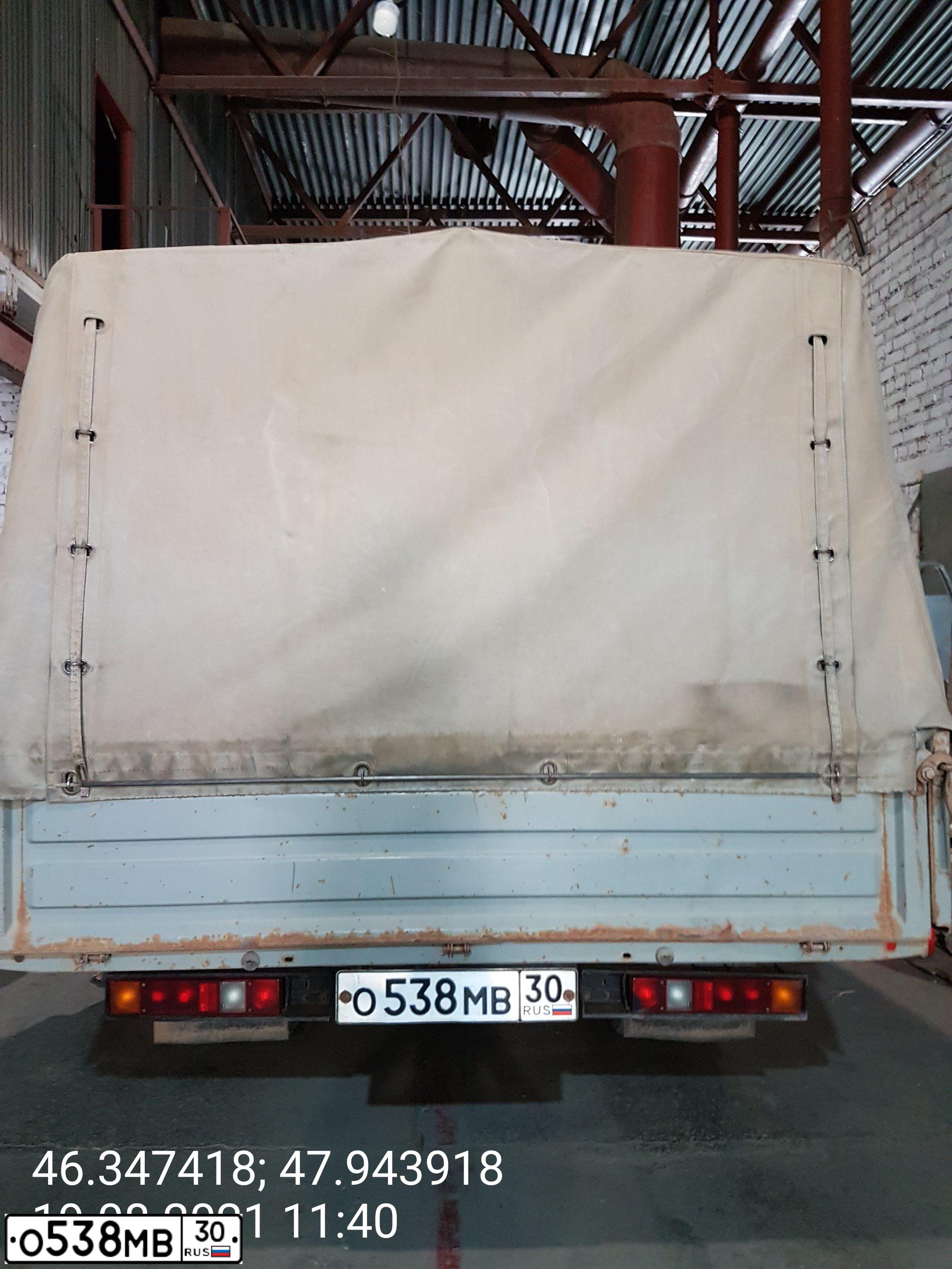 Фото автомобиля GAZ 3302 EL, 2014 — госномер О538МВ30. Цвет: Белый