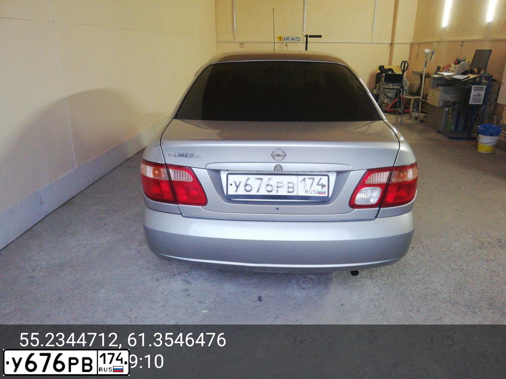 Фото автомобиля NISSAN ALMERA, 2006 — госномер У676РВ174. Цвет: СЕРЕБРИСТЫЙ