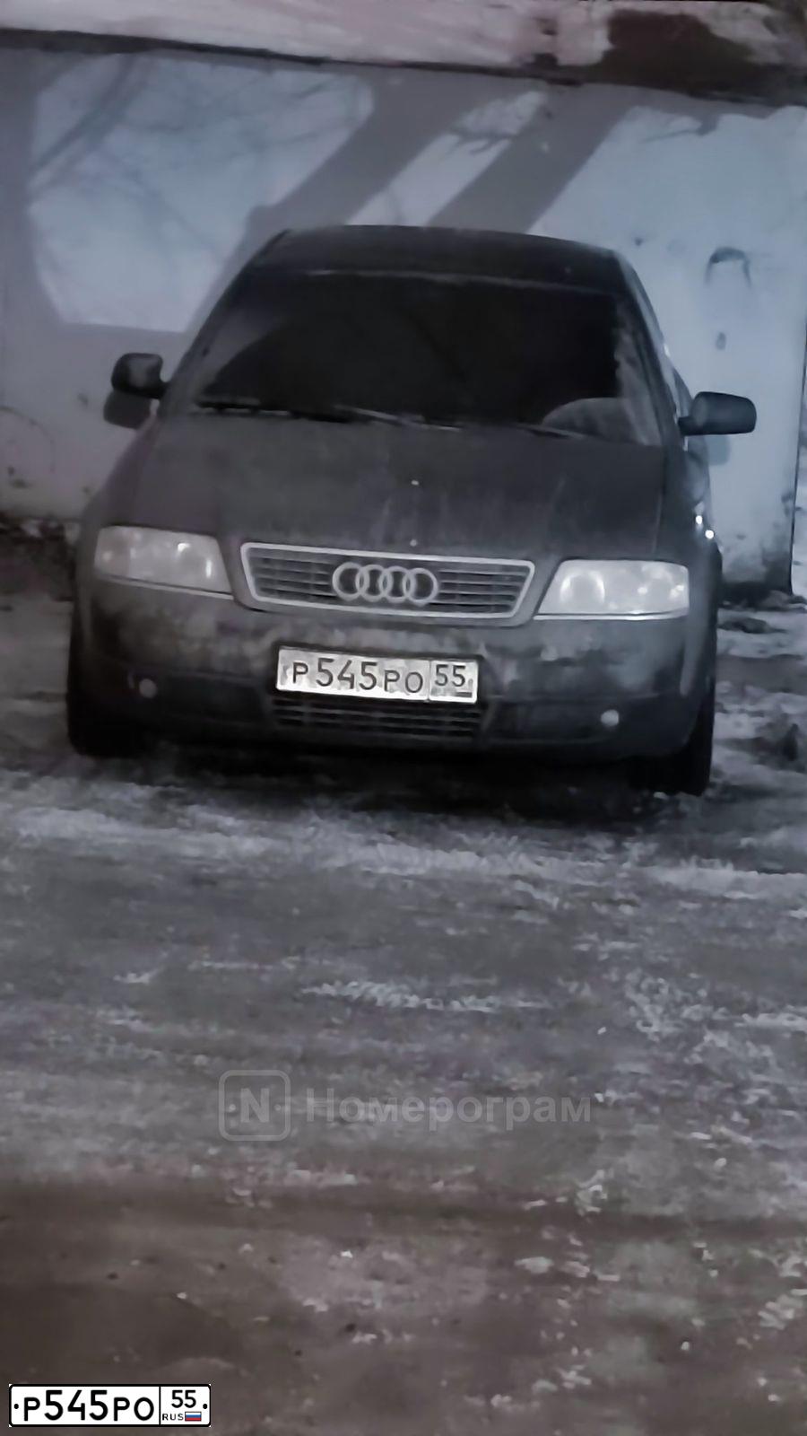 Фото автомобиля AUDI A6, 1999 — госномер Р545РО55. Цвет: ЧЕРНЫЙ