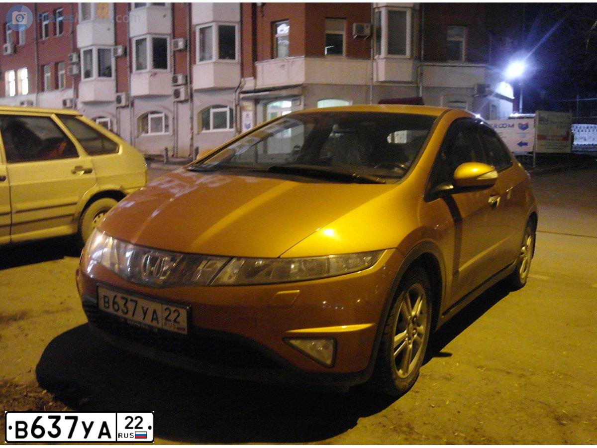 Фото автомобиля HONDA CIVIC, 2008 — госномер Н803ВР159. Цвет: Оранжевый