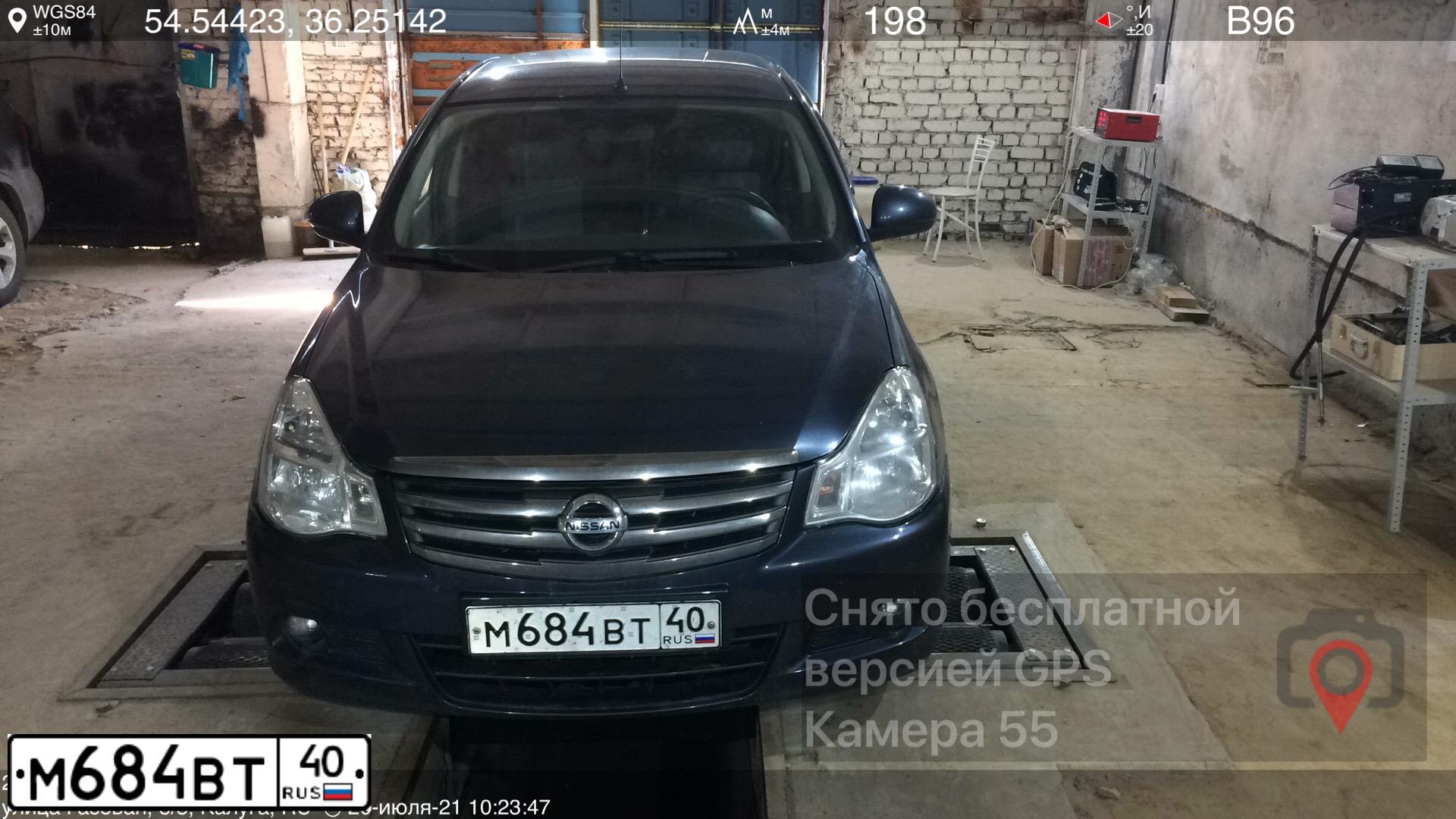 Фото автомобиля NISSAN ALMERA /AVTOVAZ/, 2014 — госномер М684ВТ40. Цвет: СЕРО-СИНИЙ