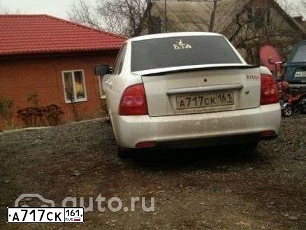 Фото автомобиля LADA 2170 PRIORA, 2010 — госномер А717СК161. Цвет: Белый