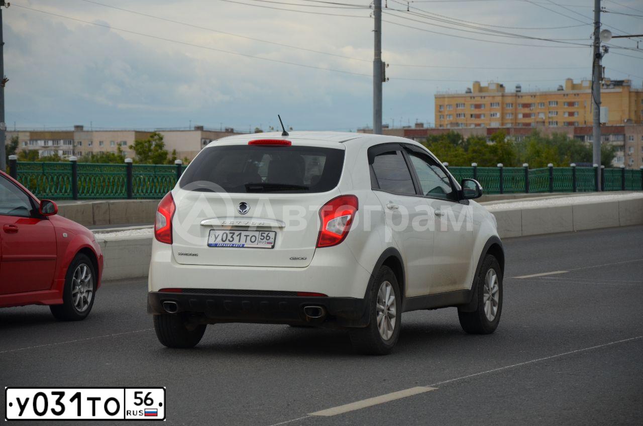 Фото автомобиля SSANGYONG ACTYON, 2014 — госномер У031ТО56. Цвет: Белый