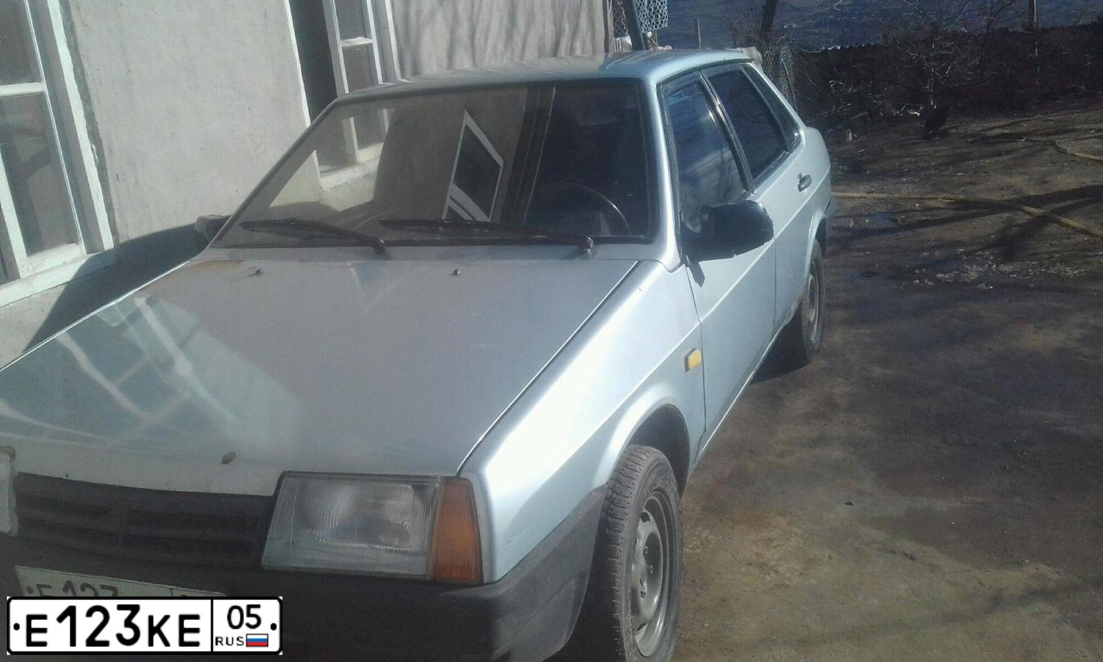 Фото автомобиля LADA 2109 SAMARA, 2001 — госномер Е123КЕ05. Цвет: СЕРЕБРИСТО-ГОЛУБОЙ