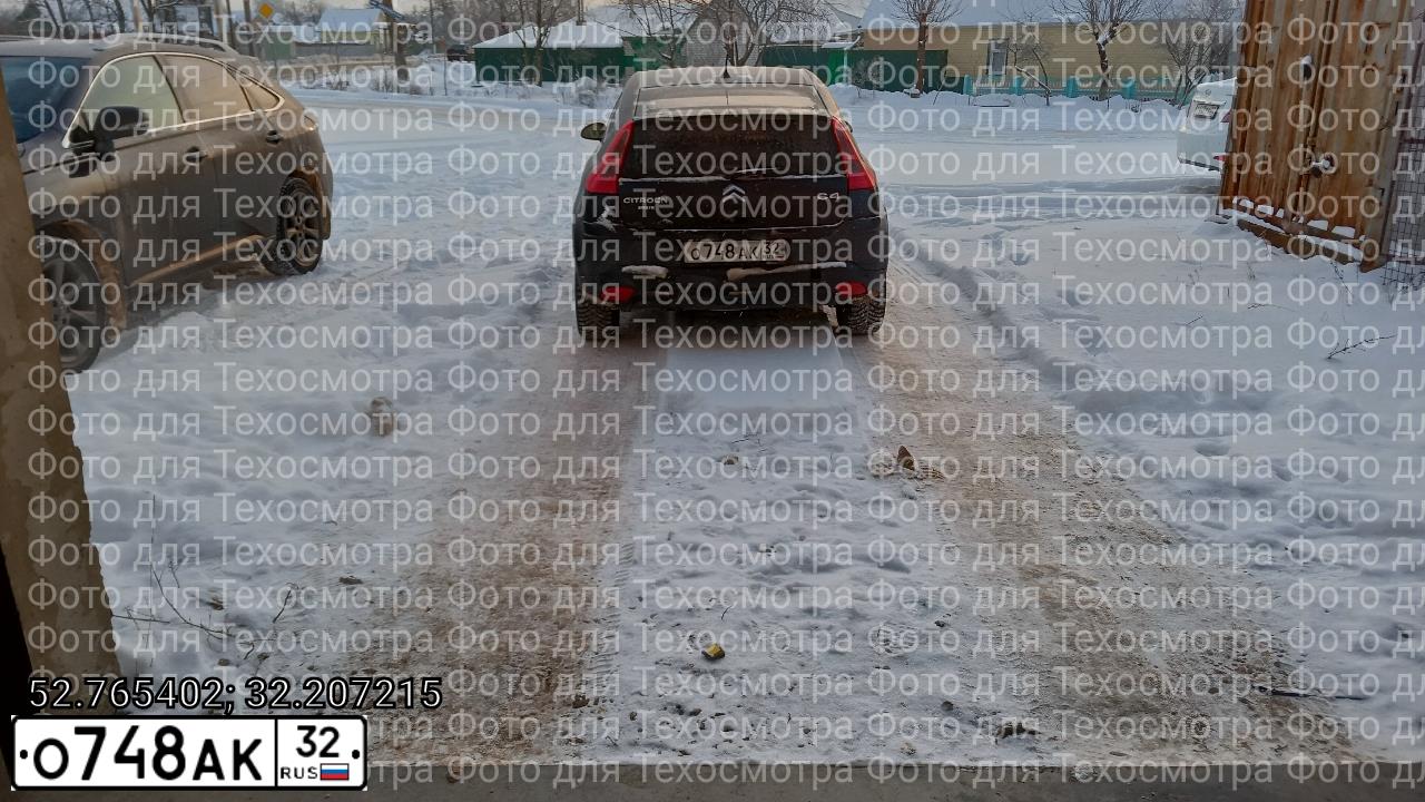 Фото автомобиля CITROEN C4, 2007 — госномер О748АК32. Цвет: ЧЕРНЫЙ