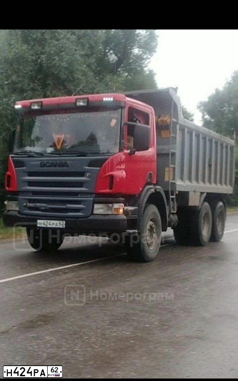 Фото автомобиля SCANIA SERIE P /6X4/, 2007 — госномер В384НЕ37. Цвет: Красный