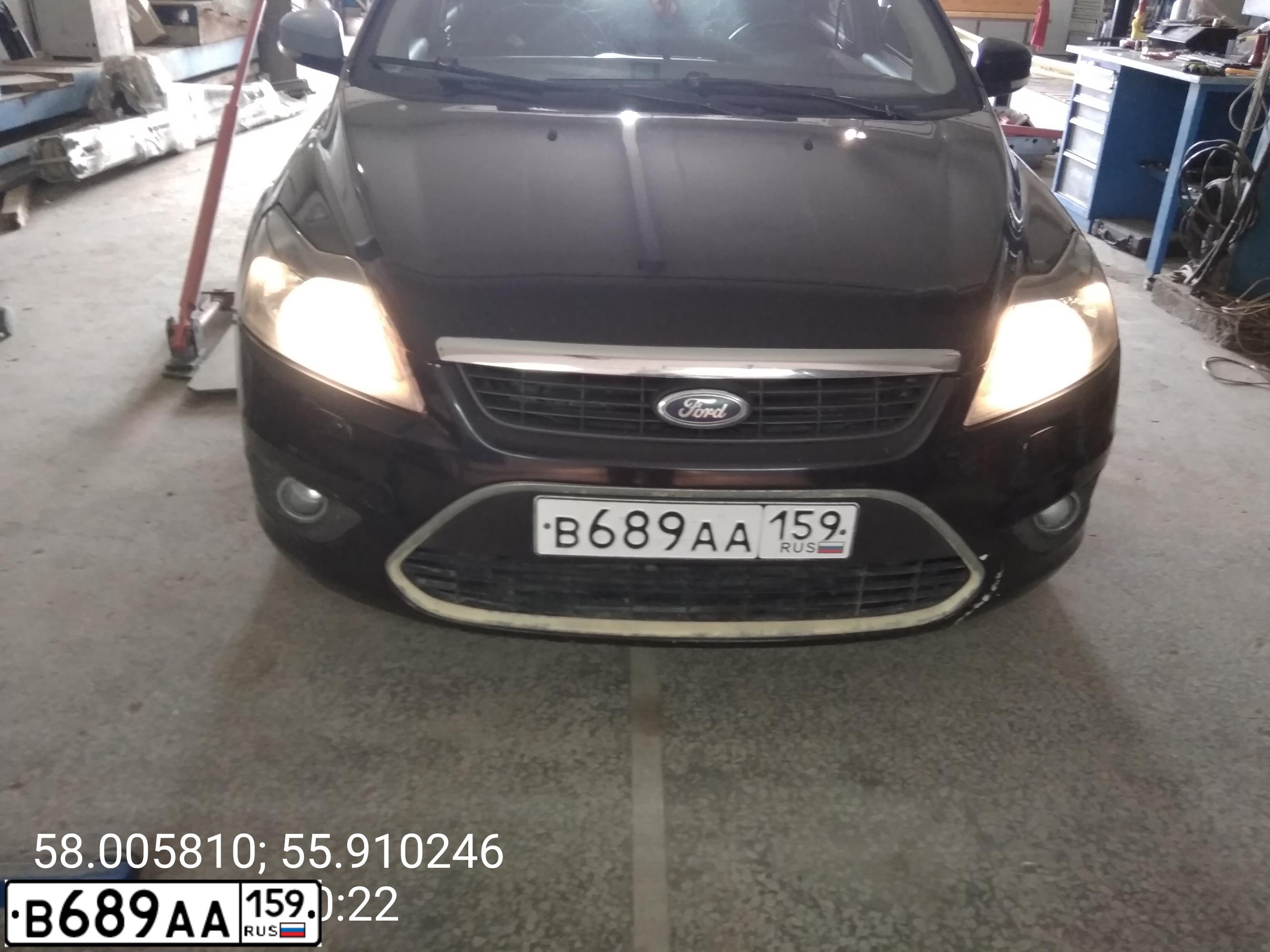 Фото автомобиля FORD FOCUS, 2008 — госномер В689АА159. Цвет: ЧЕРНЫЙ