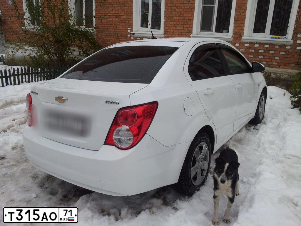 Фото автомобиля CHEVROLET AVEO, 2013 — госномер К505ВТ71. Цвет: БЕЛЫЙ