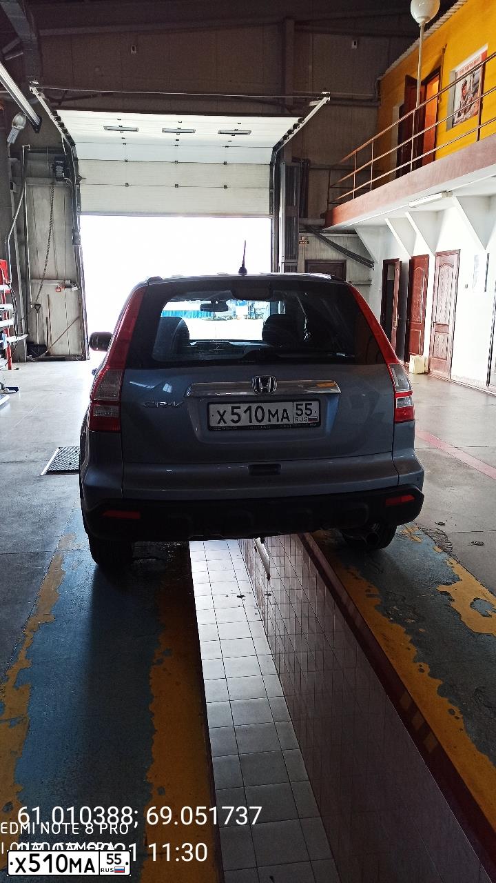 Фото автомобиля HONDA CR-V, 2008 — госномер Х510МА55. Цвет: СЕРО-ГОЛУБОЙ