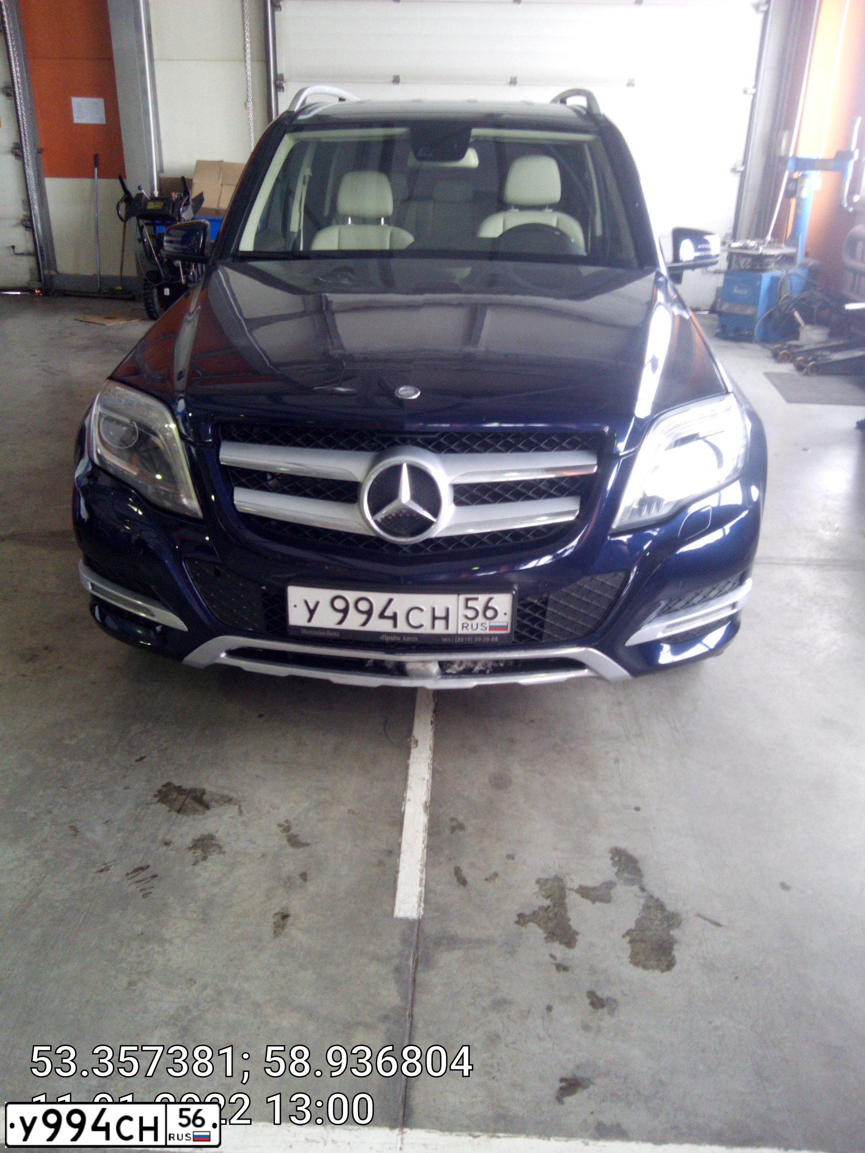Фото автомобиля MERCEDES GLK-KLASSE, 2014 — госномер У994СН56. Цвет: синий