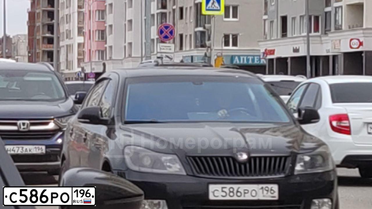Фото автомобиля SKODA OCTAVIA, 2010 — госномер С586РО196. Цвет: ЧЕРНЫЙ