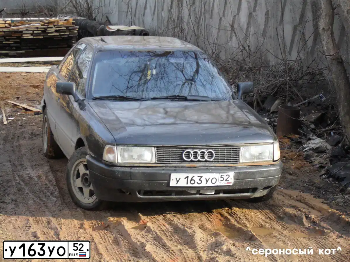 Фото автомобиля AUDI 80, 1989 — госномер У163УО52. Цвет: ЧЕРНЫЙ