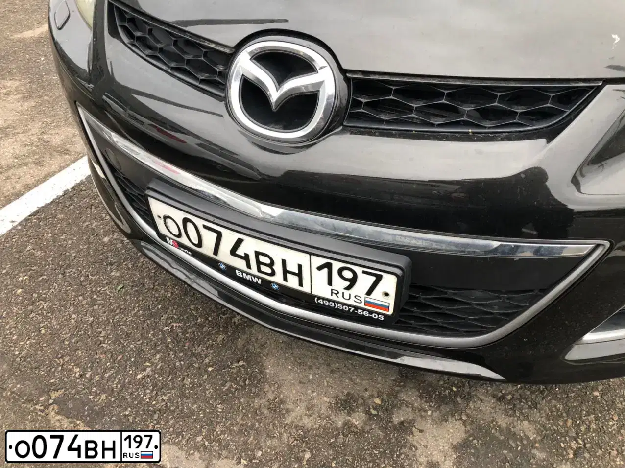 Фото автомобиля MAZDA CX-7, 2010 — госномер О074ВН197. Цвет: ЧЕРНЫЙ