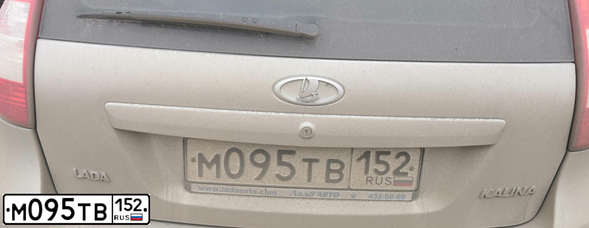 Фото автомобиля LADA 2192 KALINA, 2013 — госномер М095ТВ152. Цвет: Серебристый
