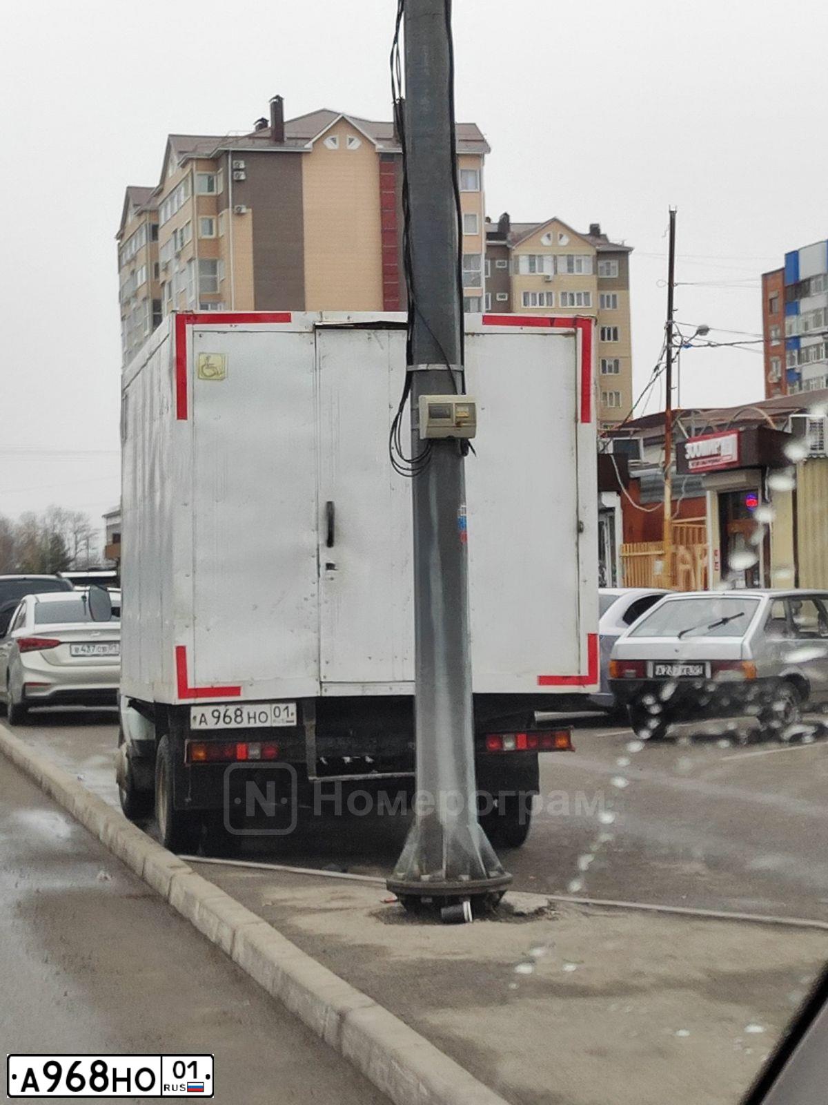 Фото автомобиля GAZ 3302 EL, 2003 — госномер А968НО01. Цвет: СНЕЖНО-БЕЛЫЙ