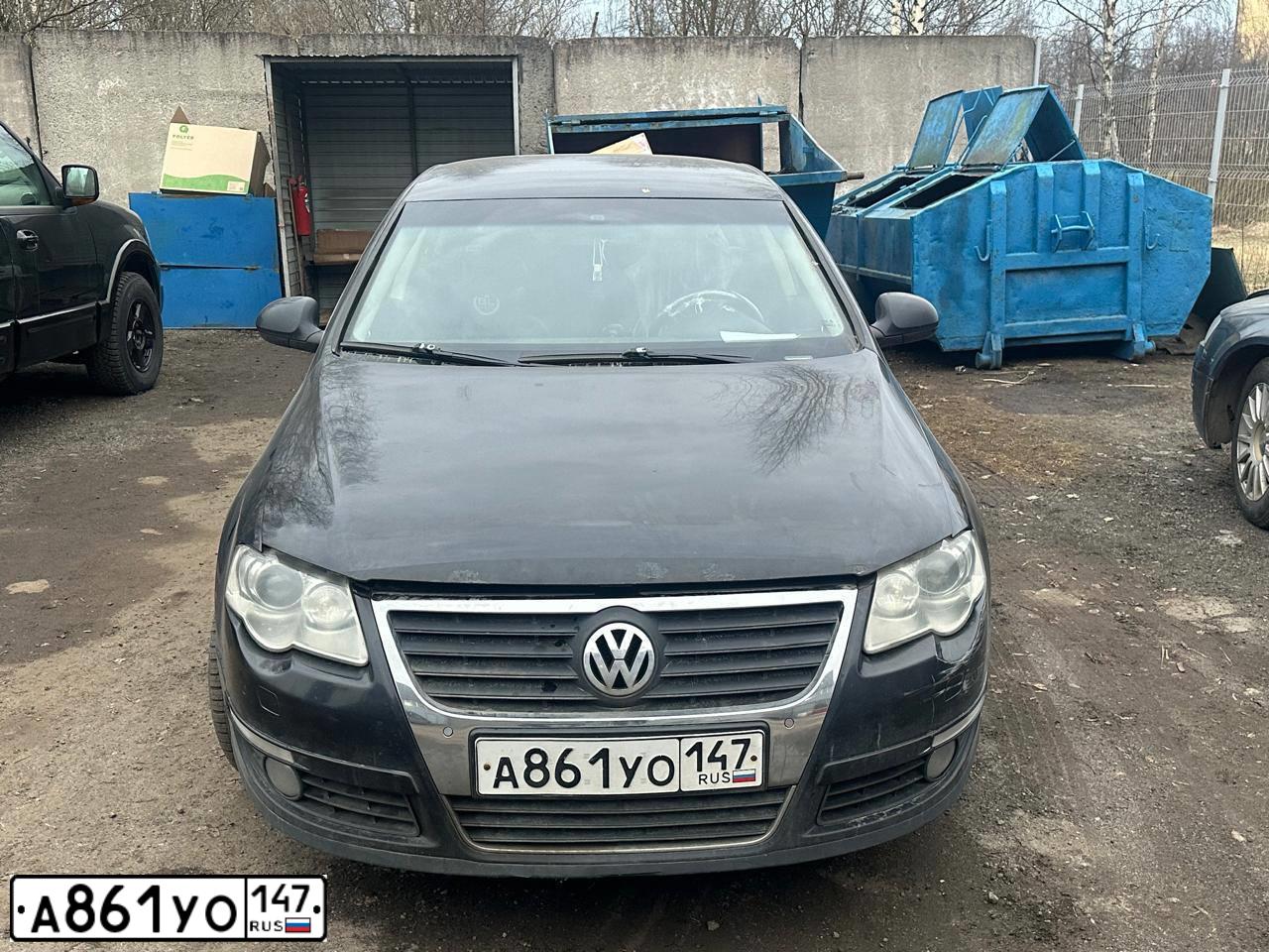 Фото автомобиля VOLKSWAGEN PASSAT, 2008 — госномер А861УО147. Цвет: ЧЕРНЫЙ