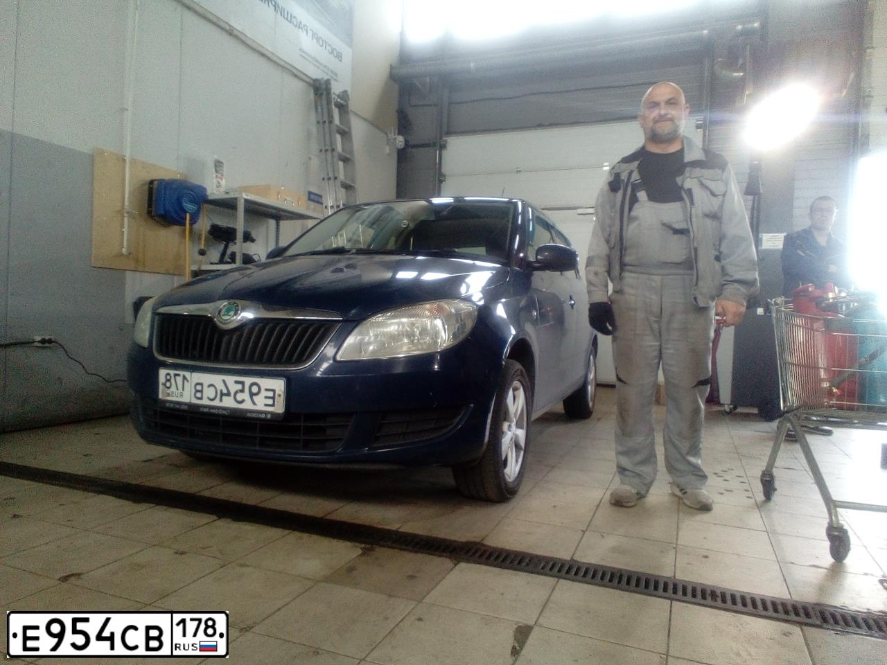 Фото автомобиля SKODA FABIA, 2011 — госномер Е954СВ178. Цвет: ТЕМНО-СИНИЙ