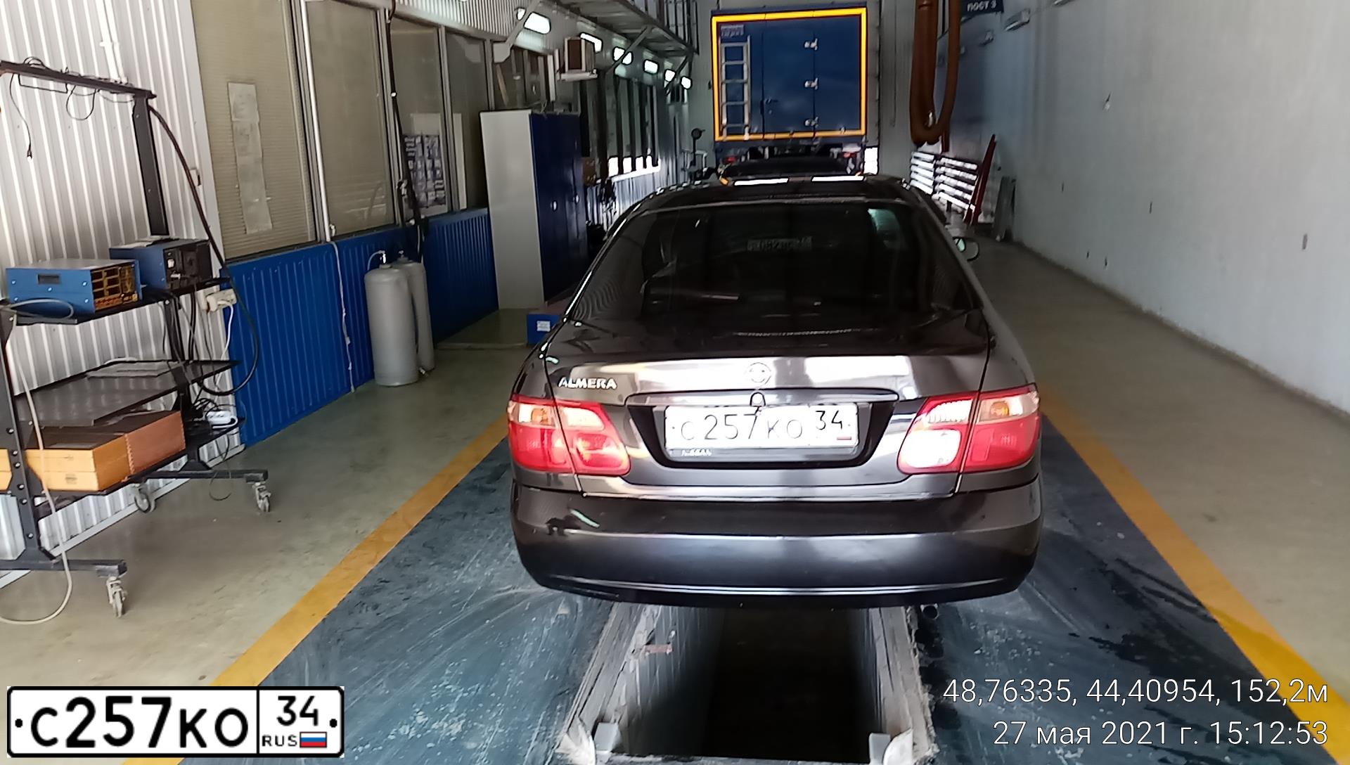 Фото автомобиля NISSAN ALMERA, 2005 — госномер С257КО34. Цвет: ЧЕРНЫЙ