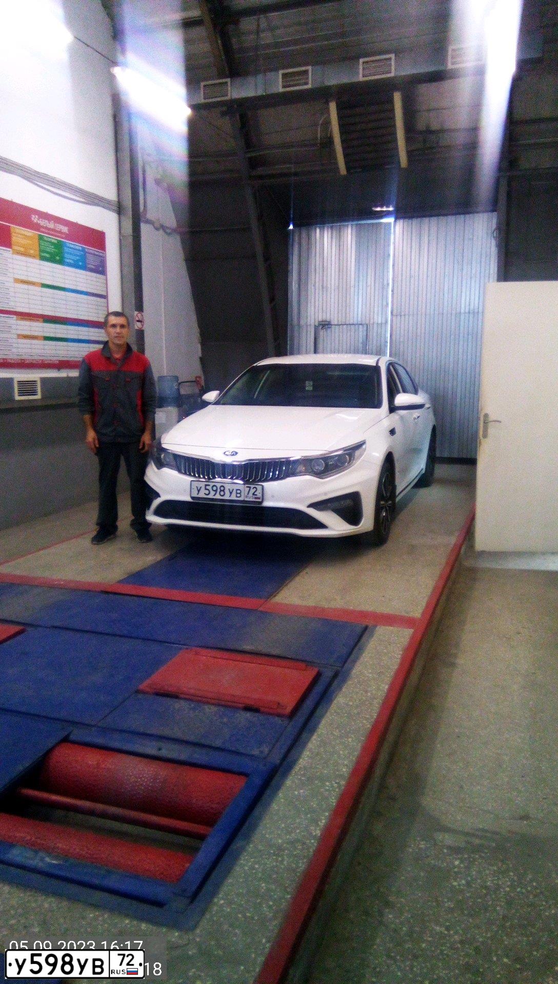 Фото автомобиля KIA MAGENTIS / OPTIMA, 2019 — госномер У598УВ72. Цвет: Белый