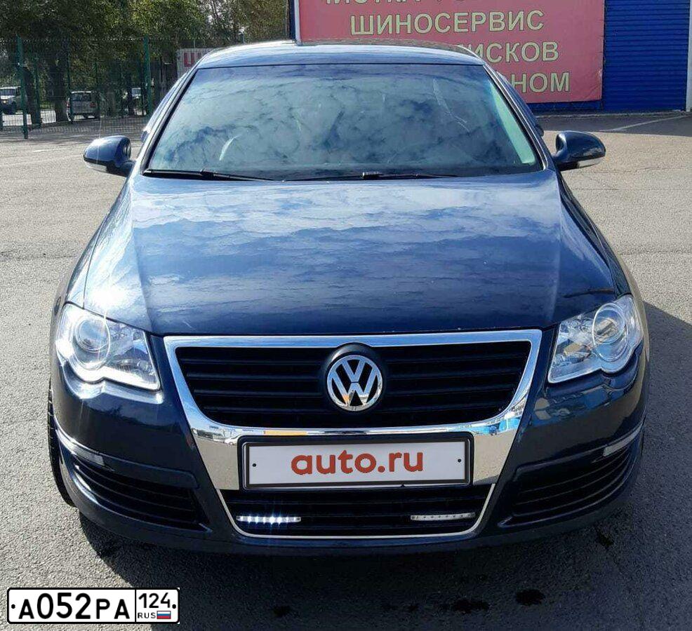 Фото автомобиля VOLKSWAGEN PASSAT, 2006 — госномер А052РА124. Цвет: СЕРО-СИНИЙ МЕТАЛЛИК