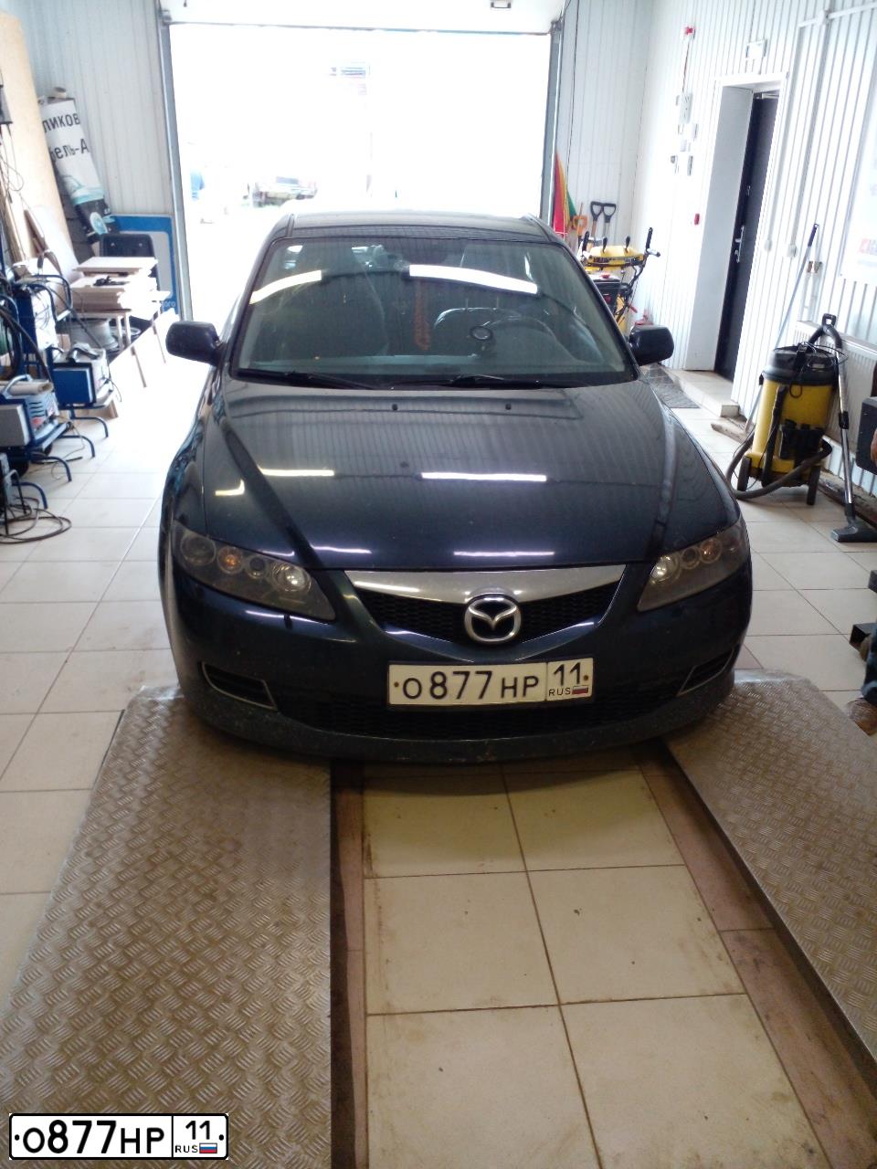 Фото автомобиля MAZDA 6, 2005 — госномер О877НР11. Цвет: ЗЕЛЕНЫЙ